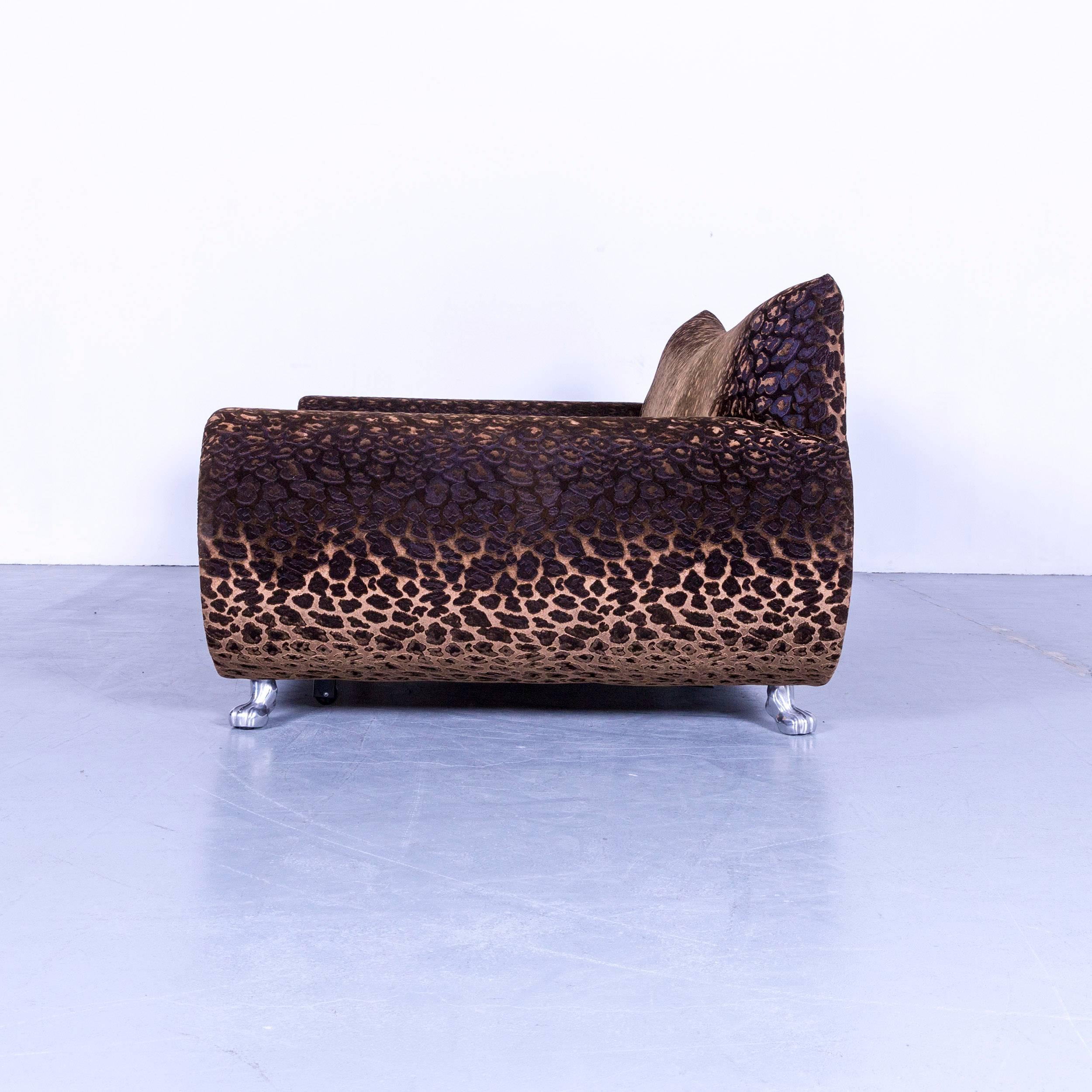 Bretz Gaudi Designer Bed Sofa Velours Fabric Brown Three-Seat Chaise Longue 8