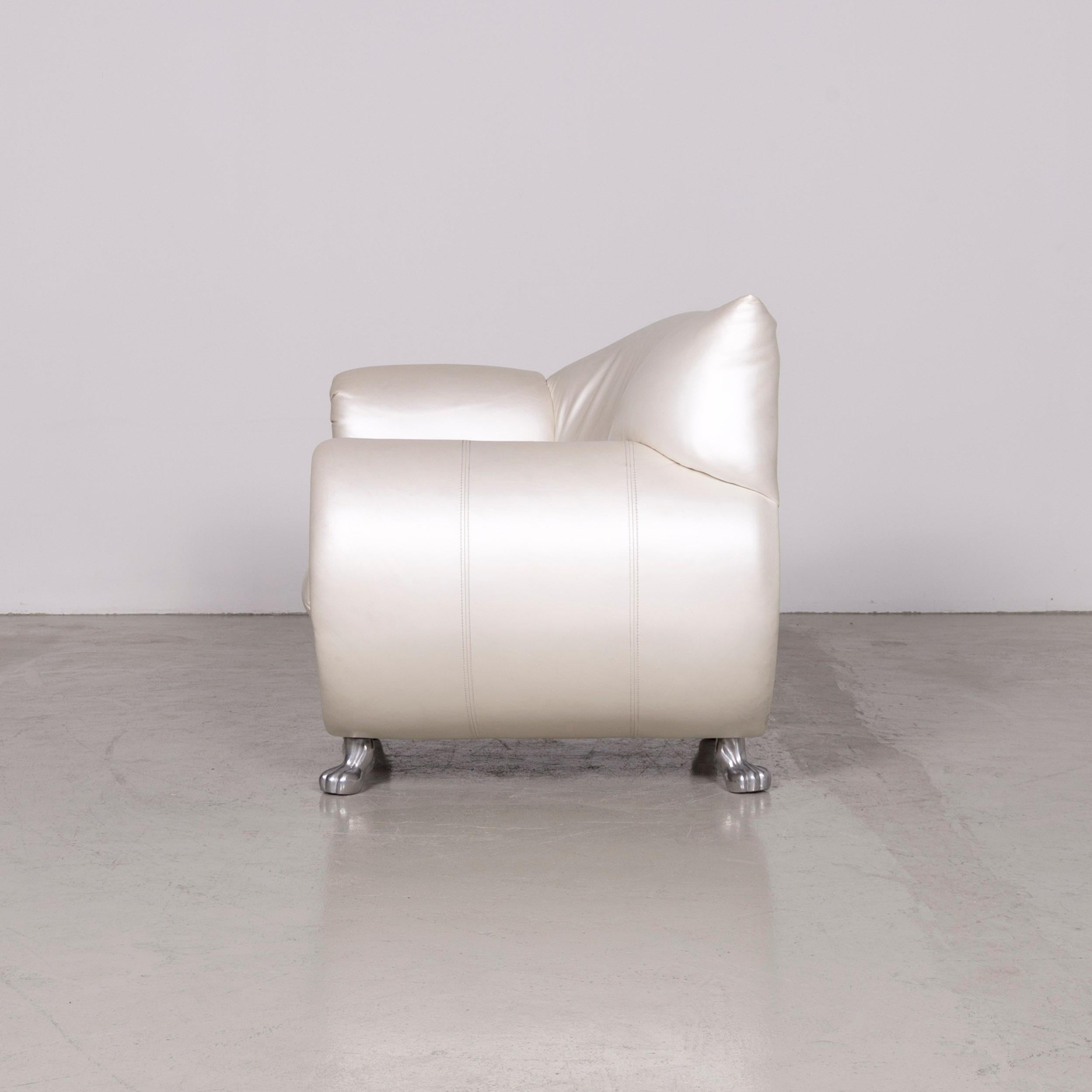 Bretz Gaudi Designer Leather Armchair White For Sale 6