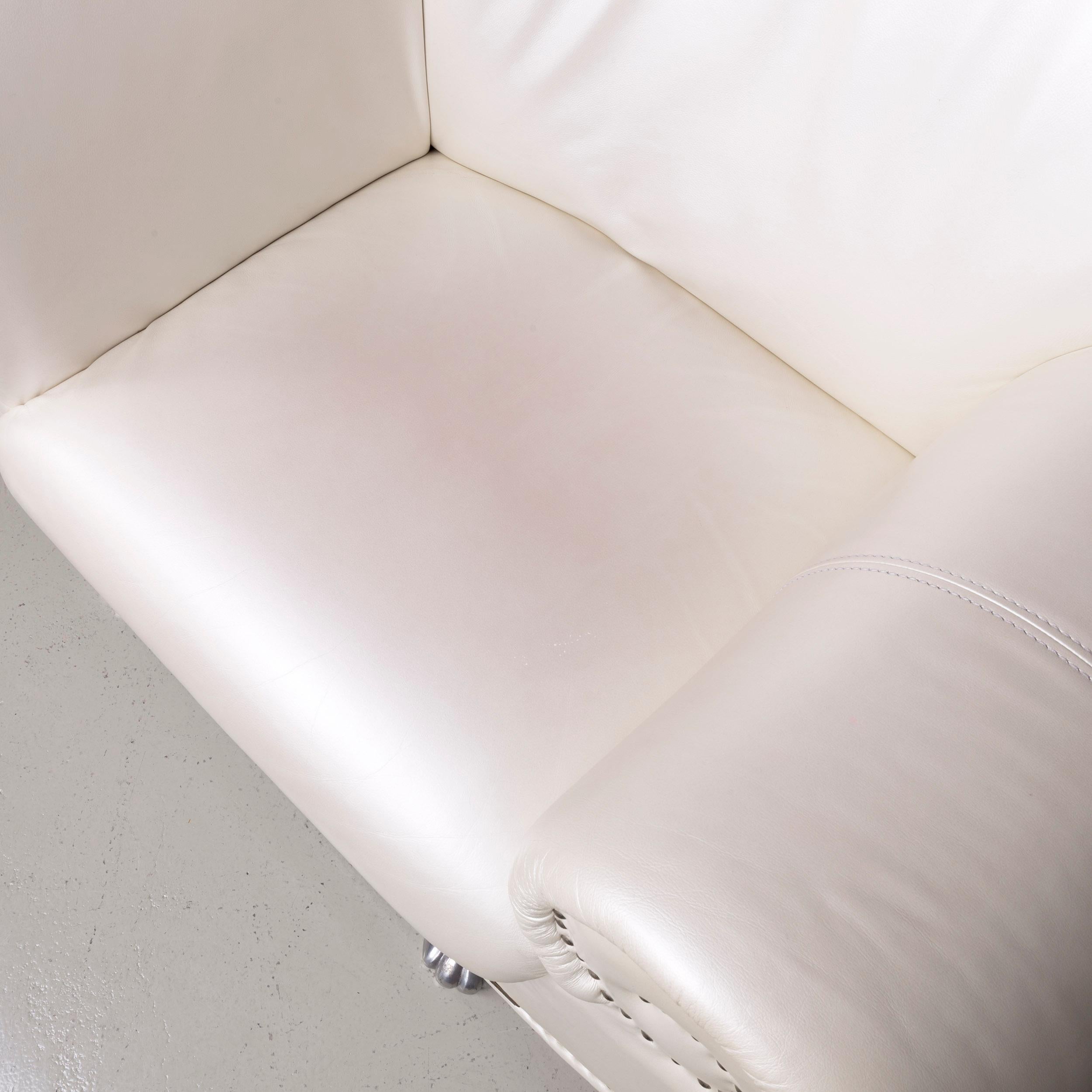Bretz Gaudi Designer Leather Armchair White In Good Condition For Sale In Cologne, DE