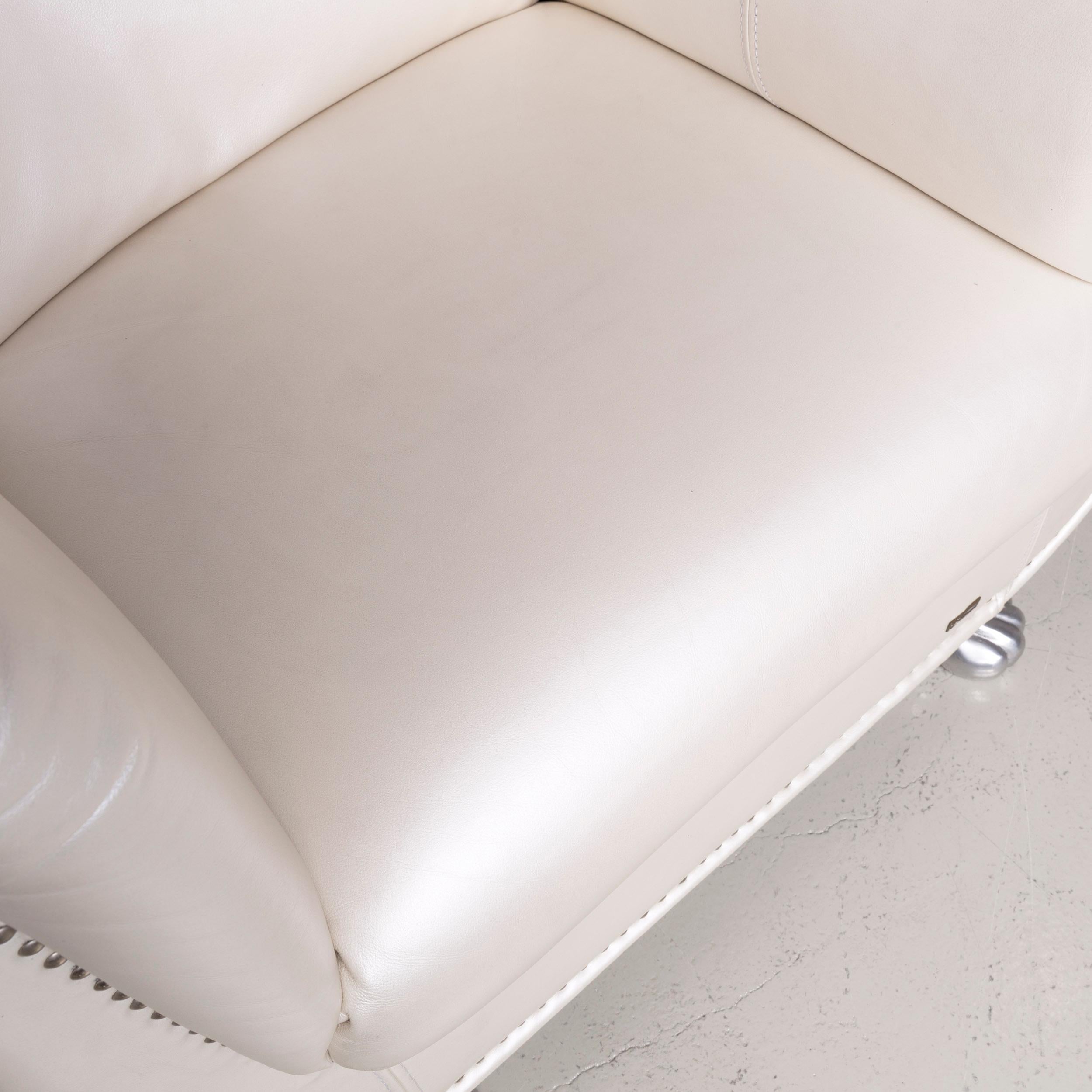 Bretz Gaudi Designer Leather Armchair White In Good Condition For Sale In Cologne, DE