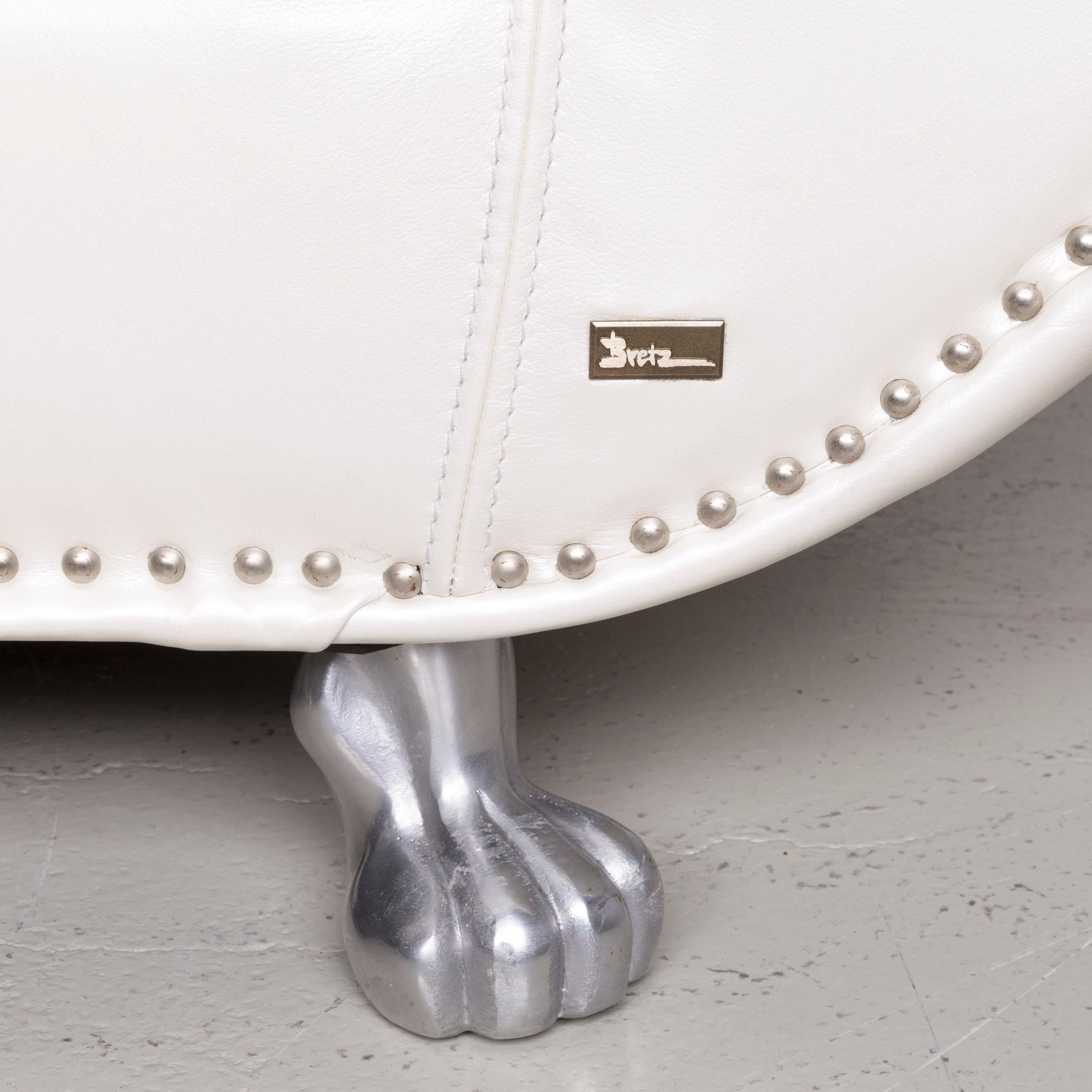 Contemporary Bretz Gaudi Designer Leather Armchair White For Sale