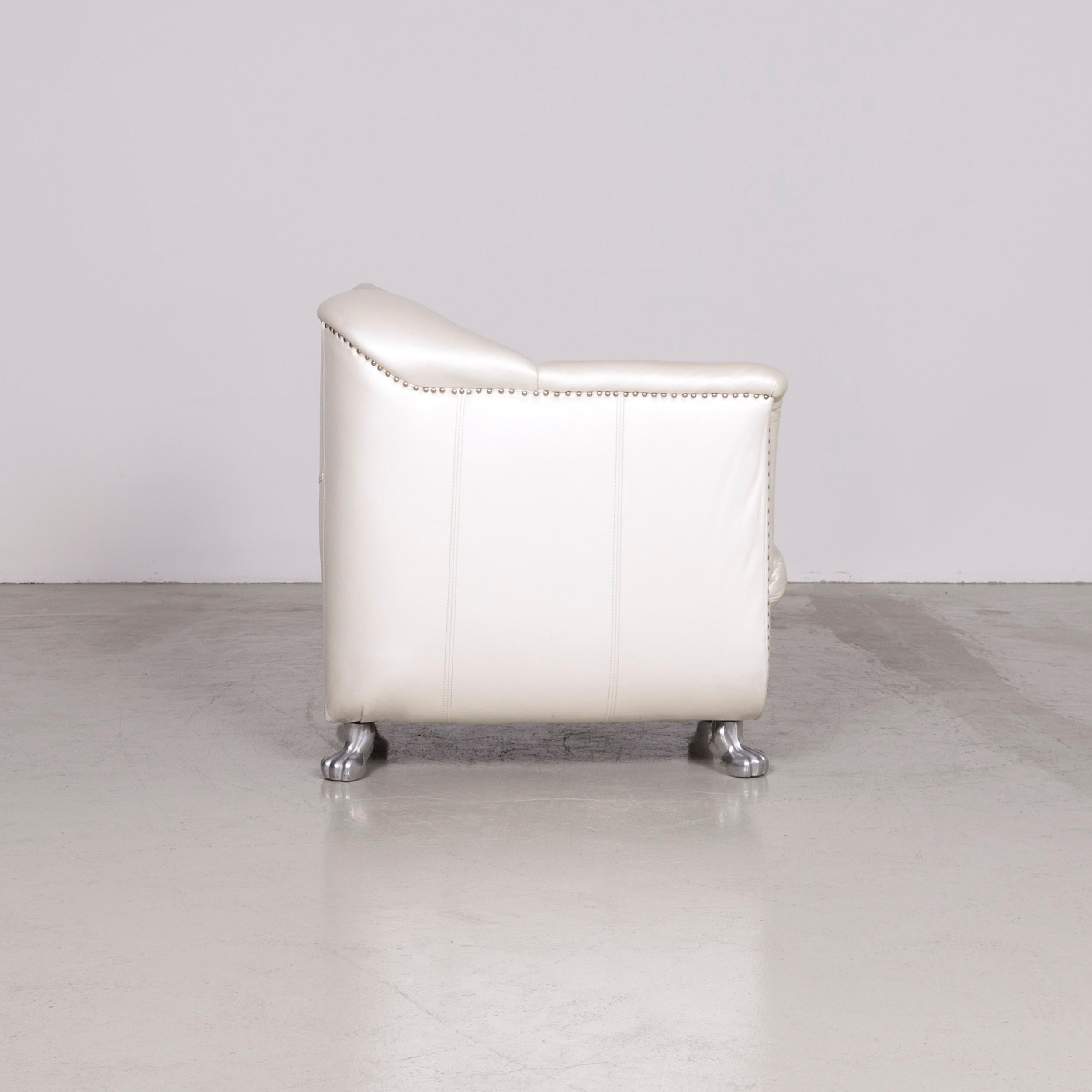 Bretz Gaudi Designer Leather Armchair White For Sale 1