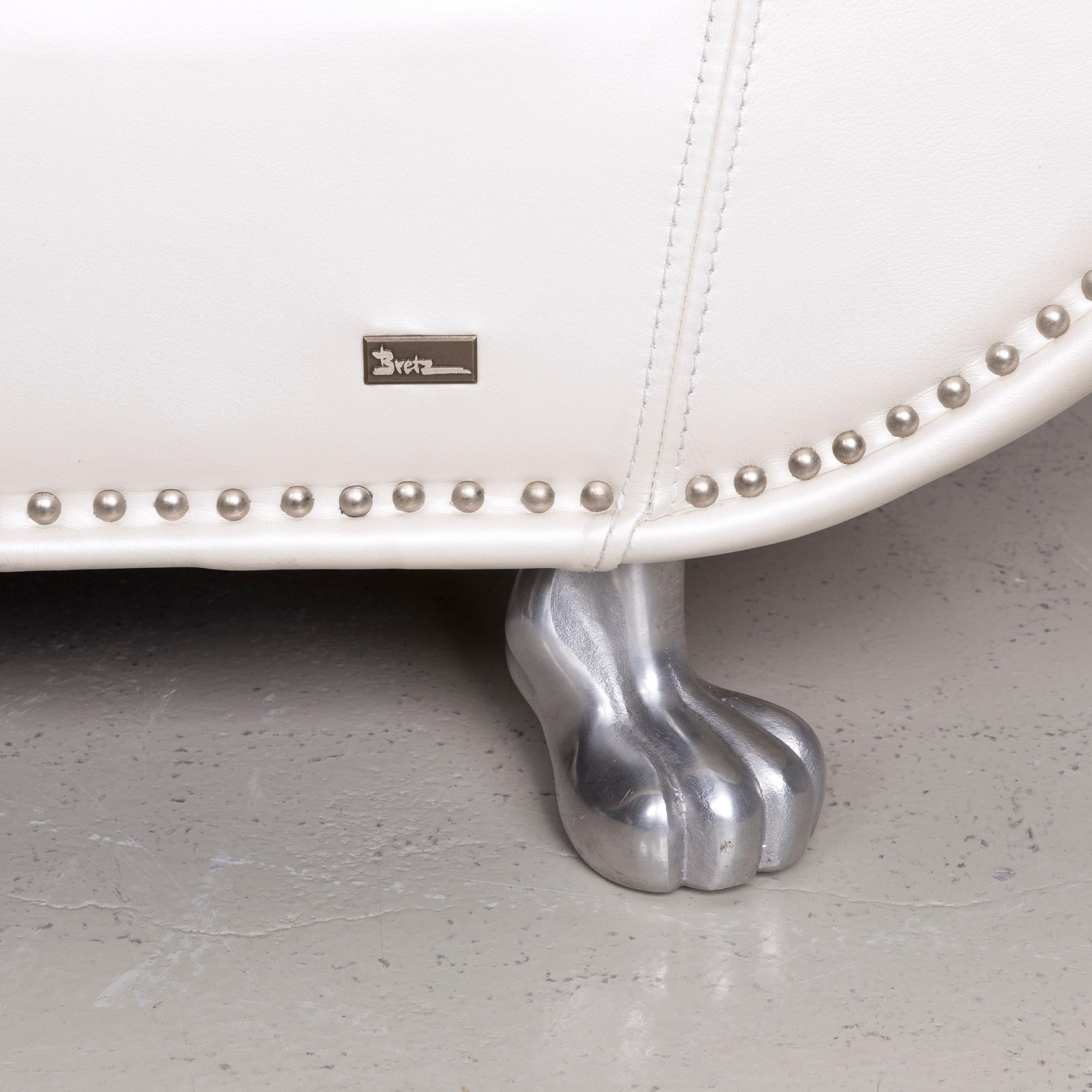 Bretz Gaudi Designer Leather Armchair White For Sale 3