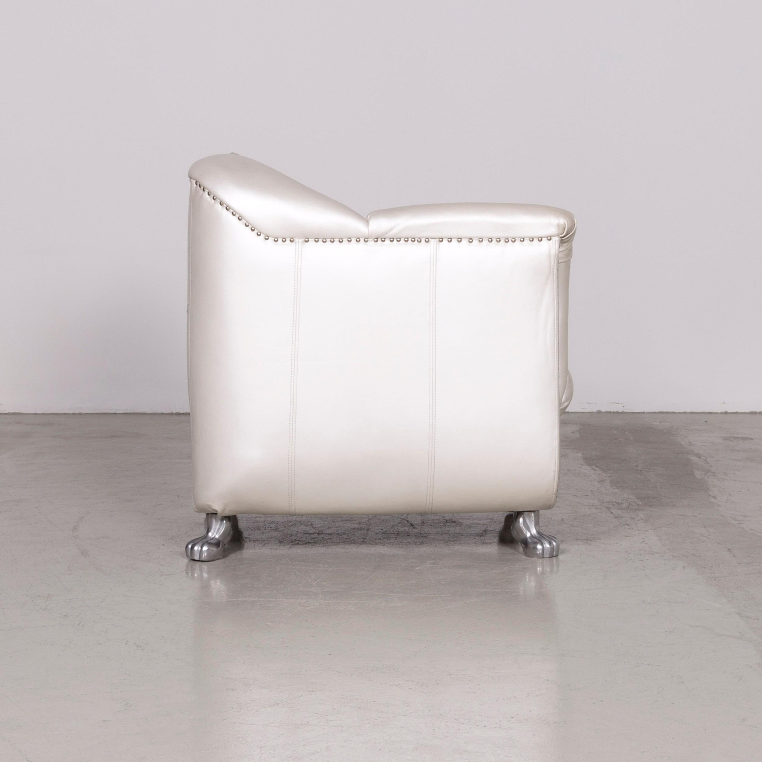 Bretz Gaudi Designer Leather Armchair White For Sale 4