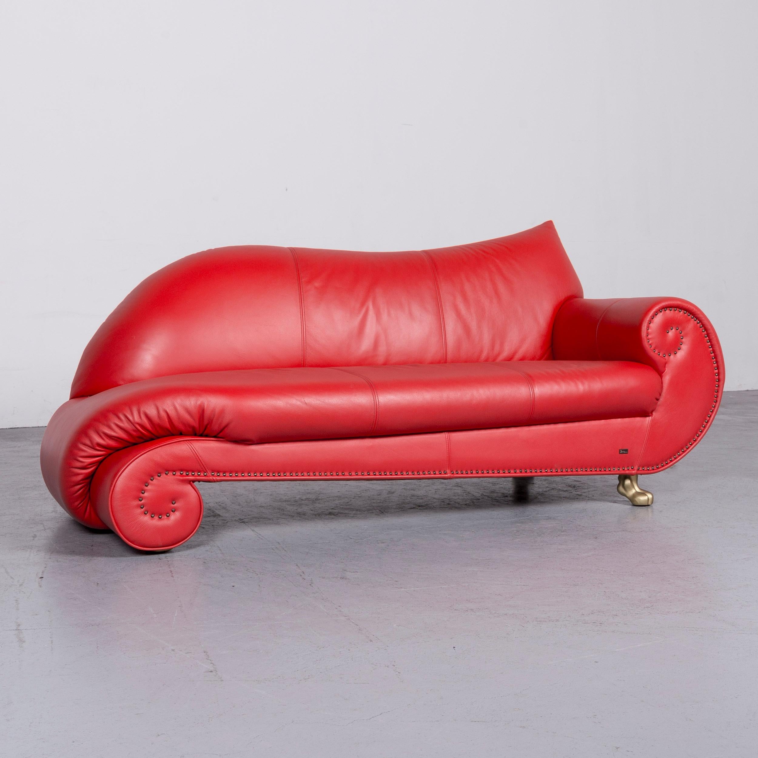 We bring to you a Bretz Gaudi designer leather sofa red three-seat couch.

















































































 