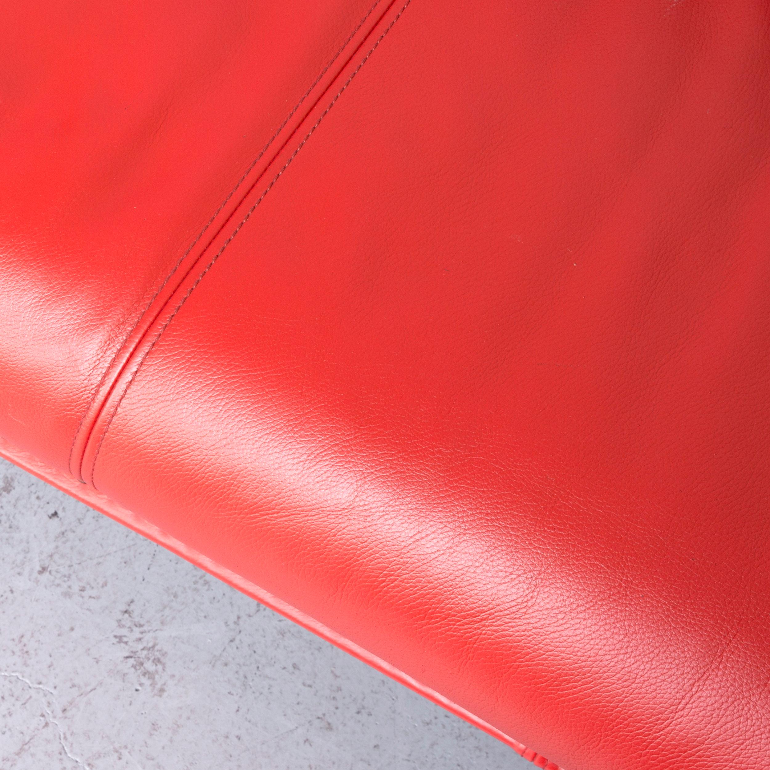 Bretz Gaudi Designer Leather Sofa Set Red Three-Seat Couch For Sale 12