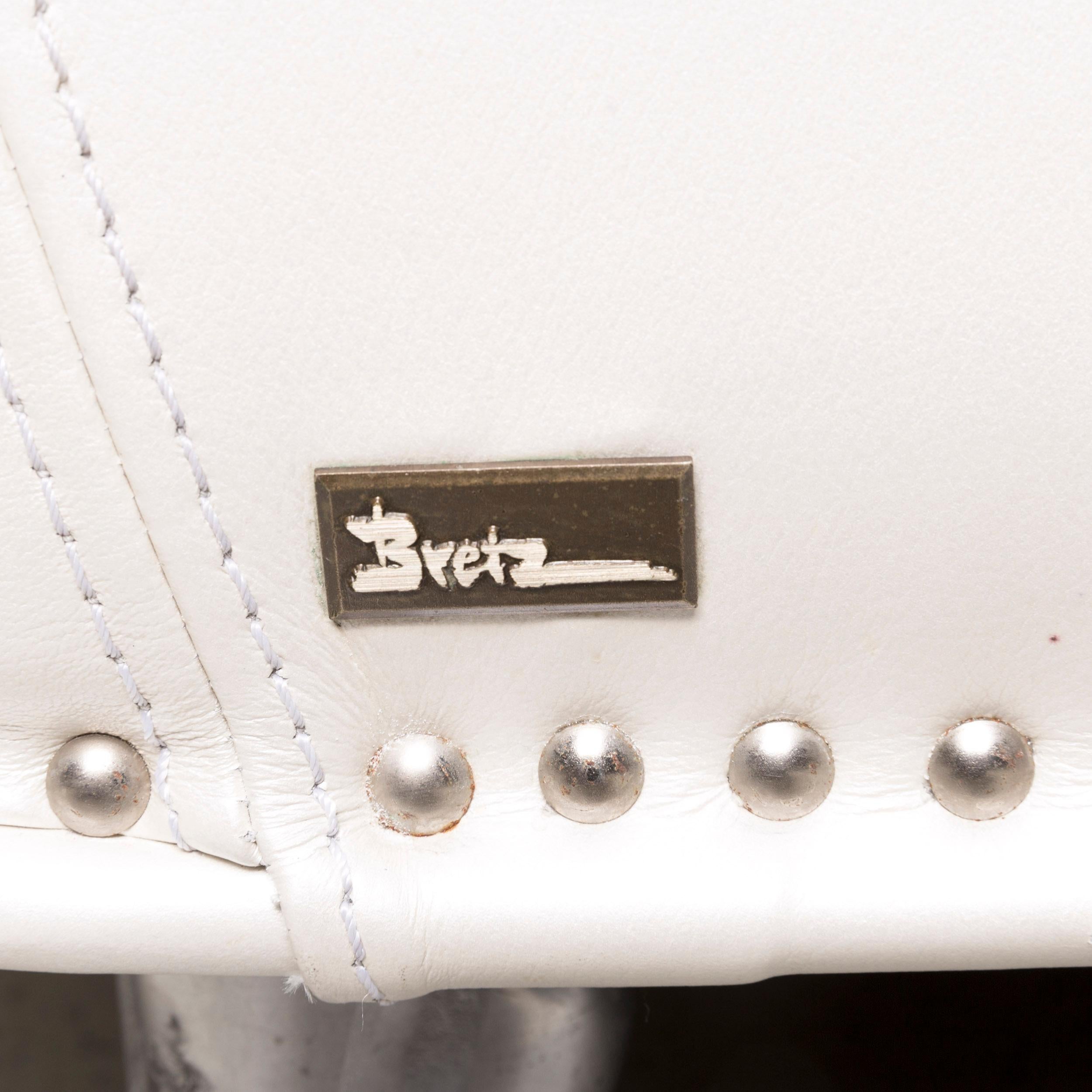 Bretz Gaudi Designer Leather Sofa White Two-Seat Couch For Sale 3