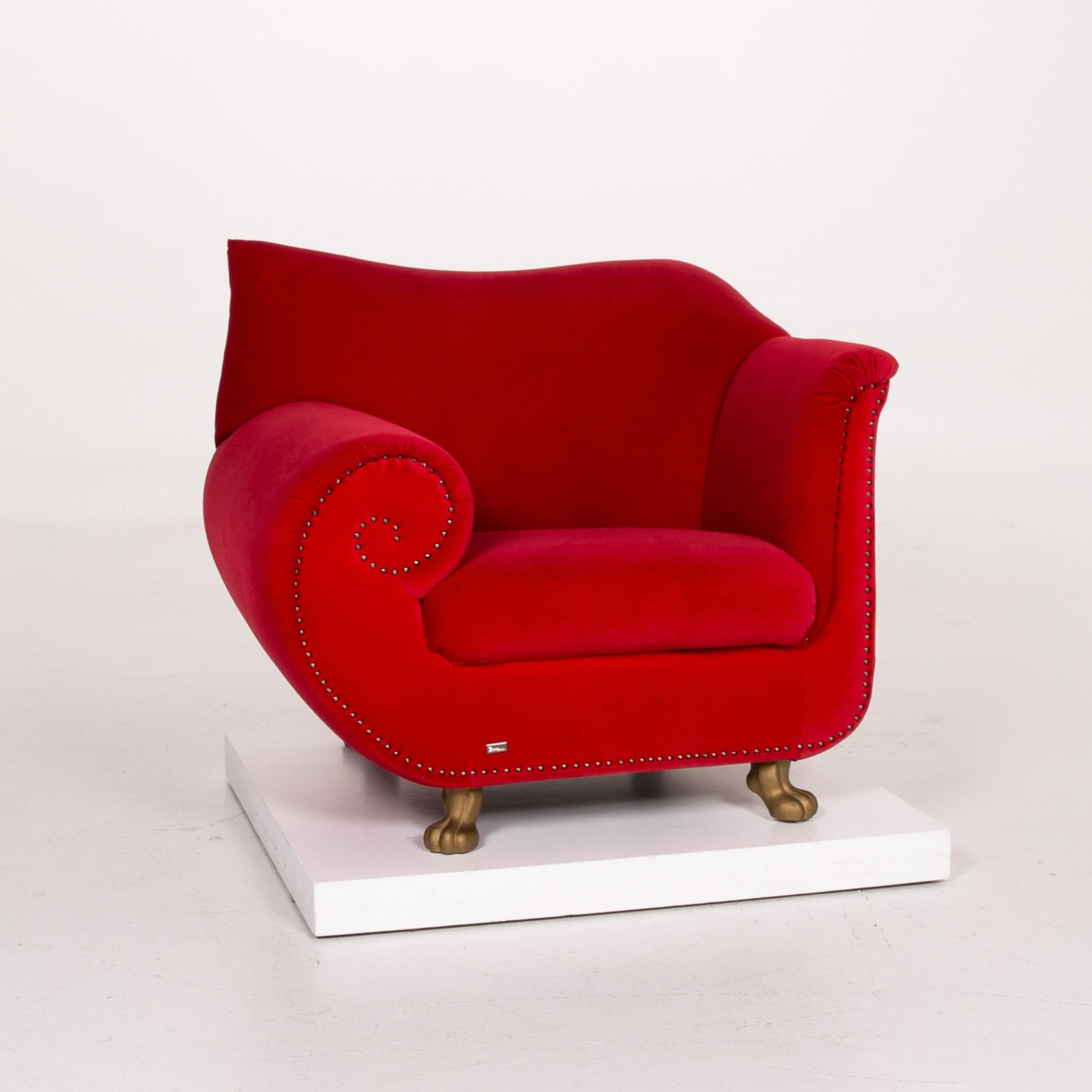 Bretz Gaudi Fabric Armchair Red For Sale 1