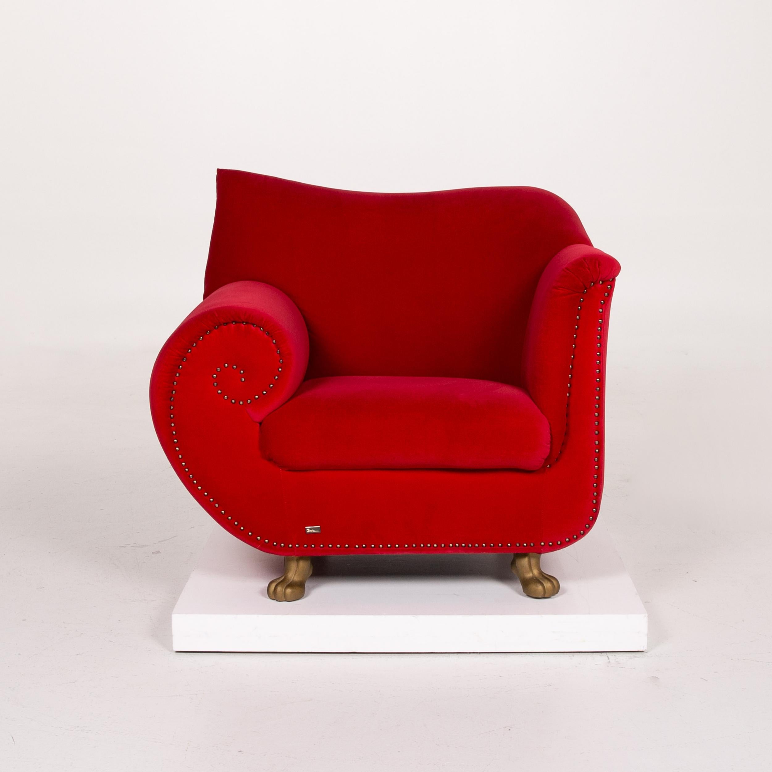 Bretz Gaudi Fabric Armchair Red For Sale 2