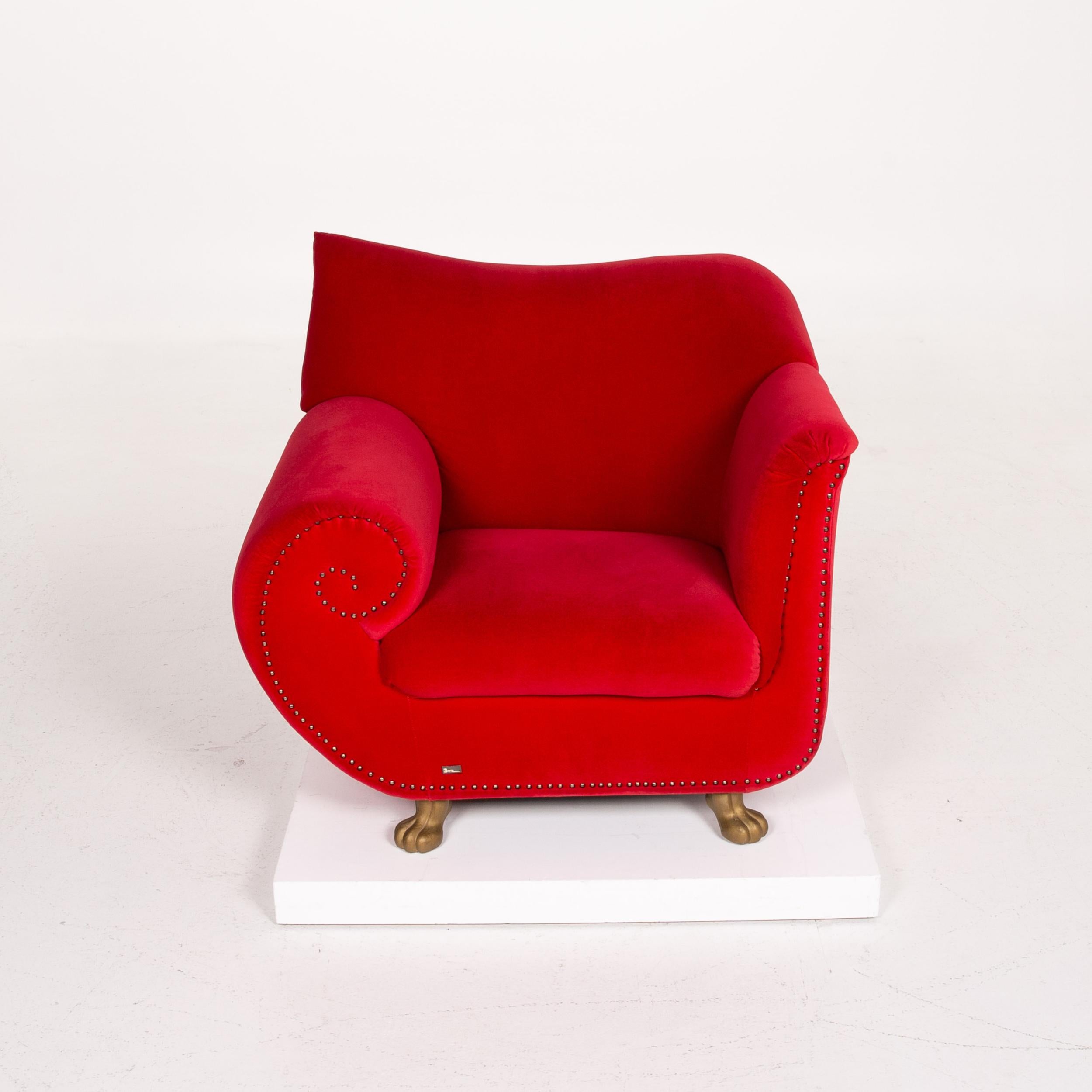 Bretz Gaudi Fabric Armchair Red For Sale 3