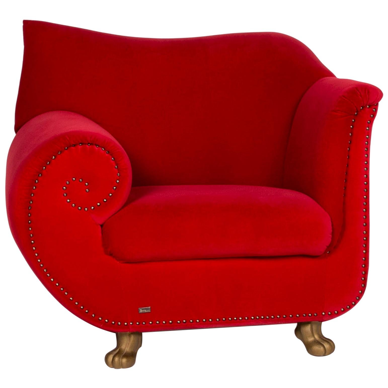 Bretz Gaudi Fabric Armchair Red For Sale