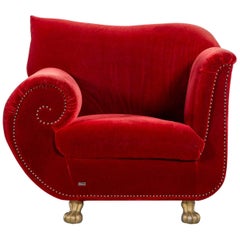 Bretz Gaudi Fabric Armchair Red One-Seat