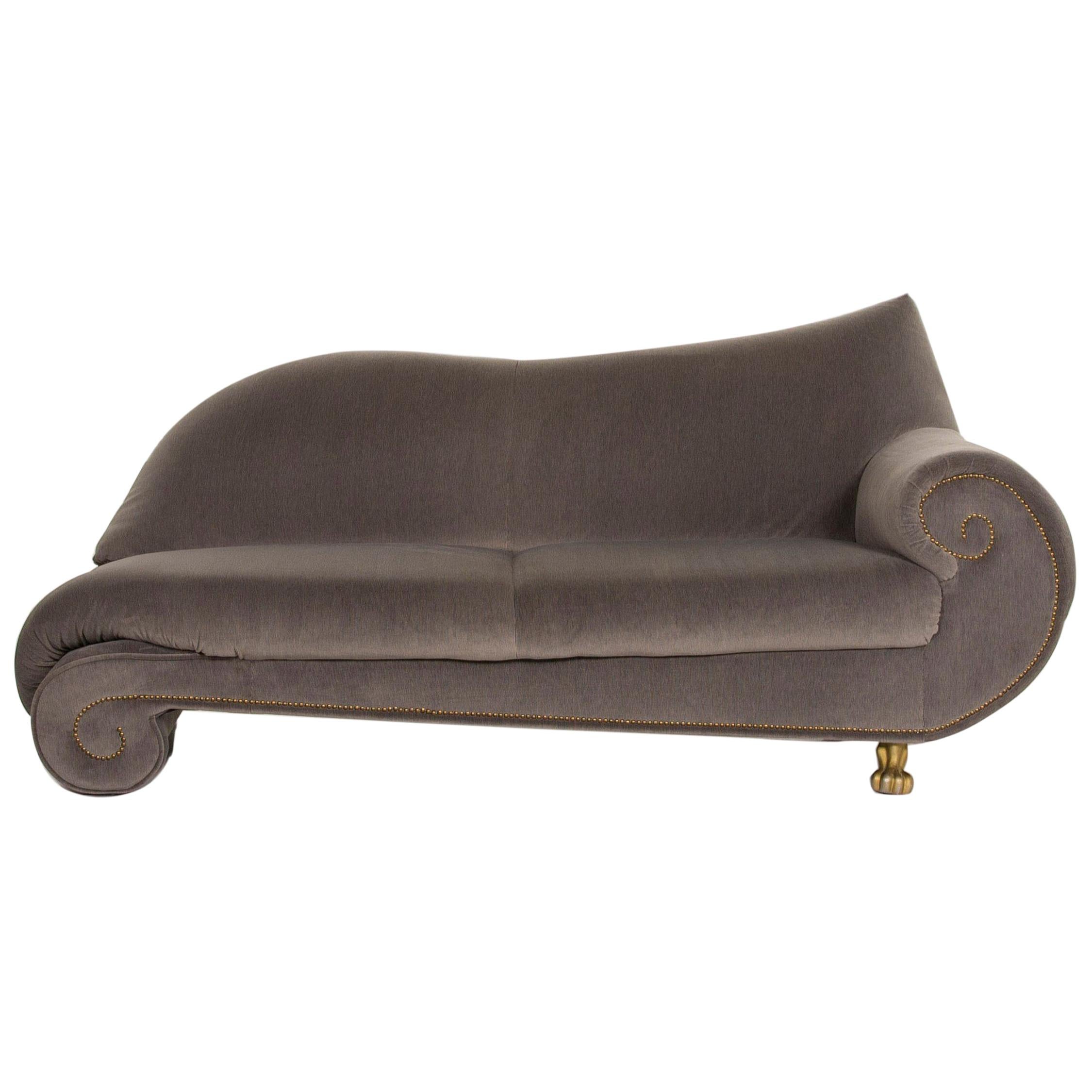 Bretz Gaudi Fabric Sofa Gray Three-Seat Velvet