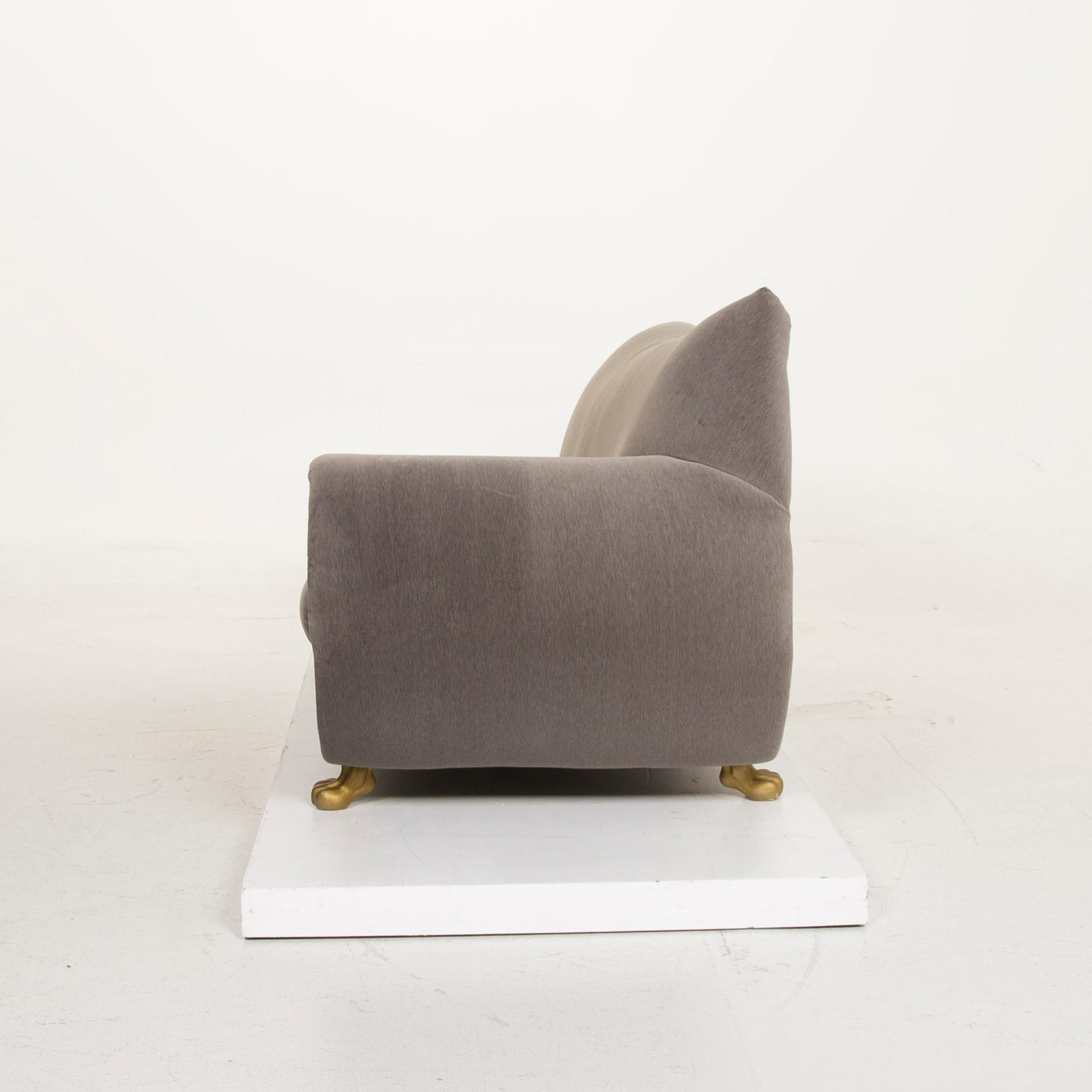 Bretz Gaudi Fabric Sofa Gray Three-Seat Velvet 5