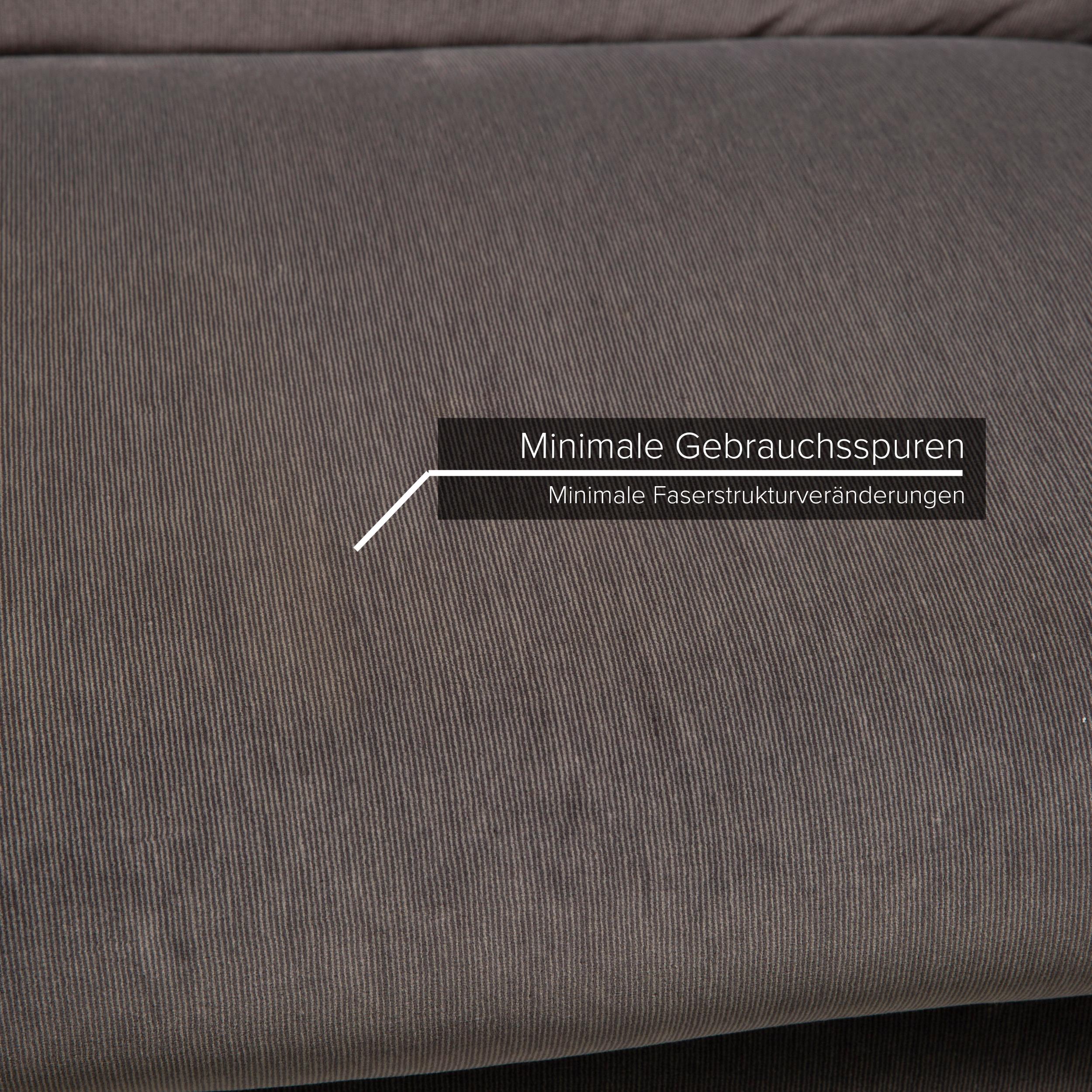German Bretz Gaudi Fabric Sofa Gray Three-Seat Velvet