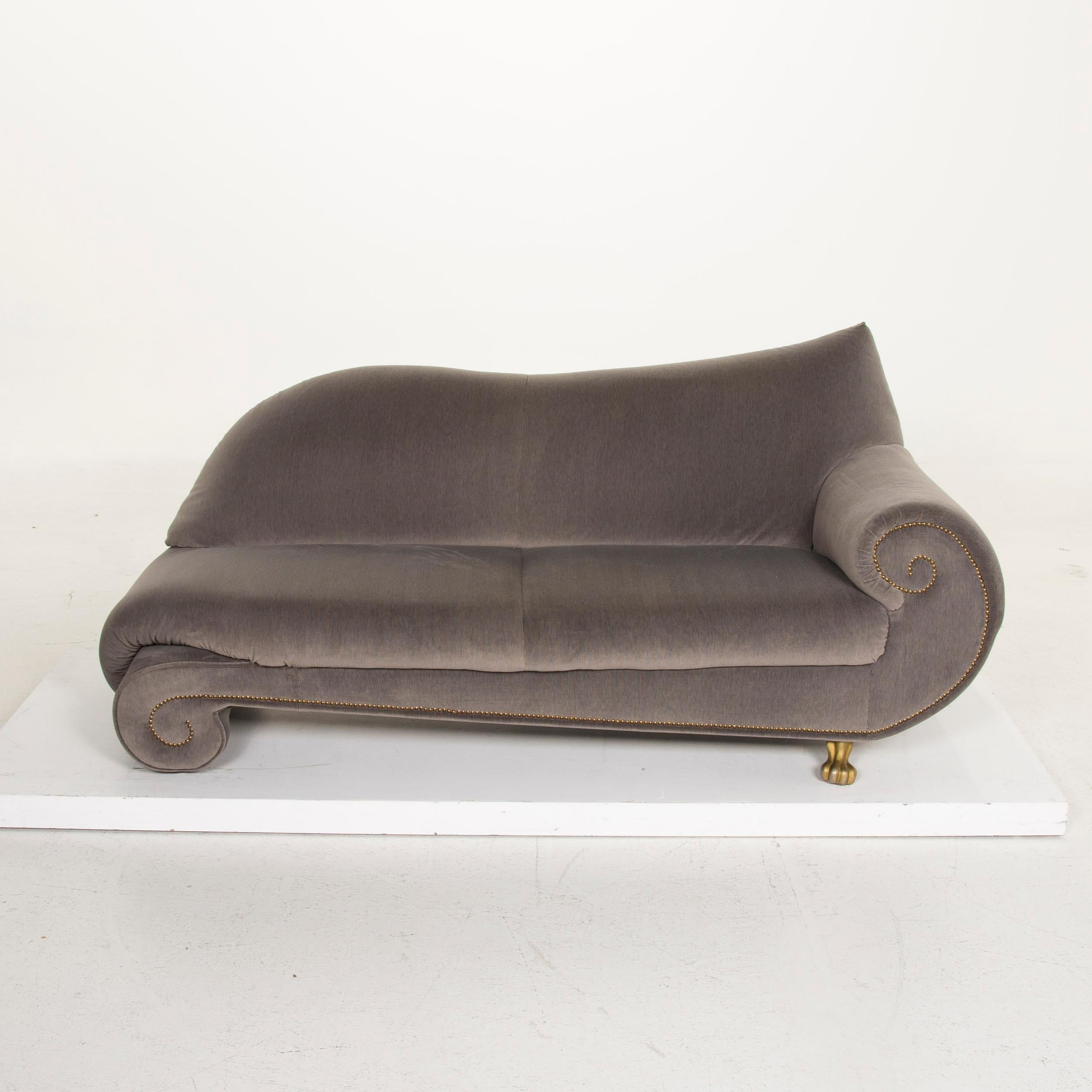 Bretz Gaudi Fabric Sofa Gray Three-Seat Velvet 2