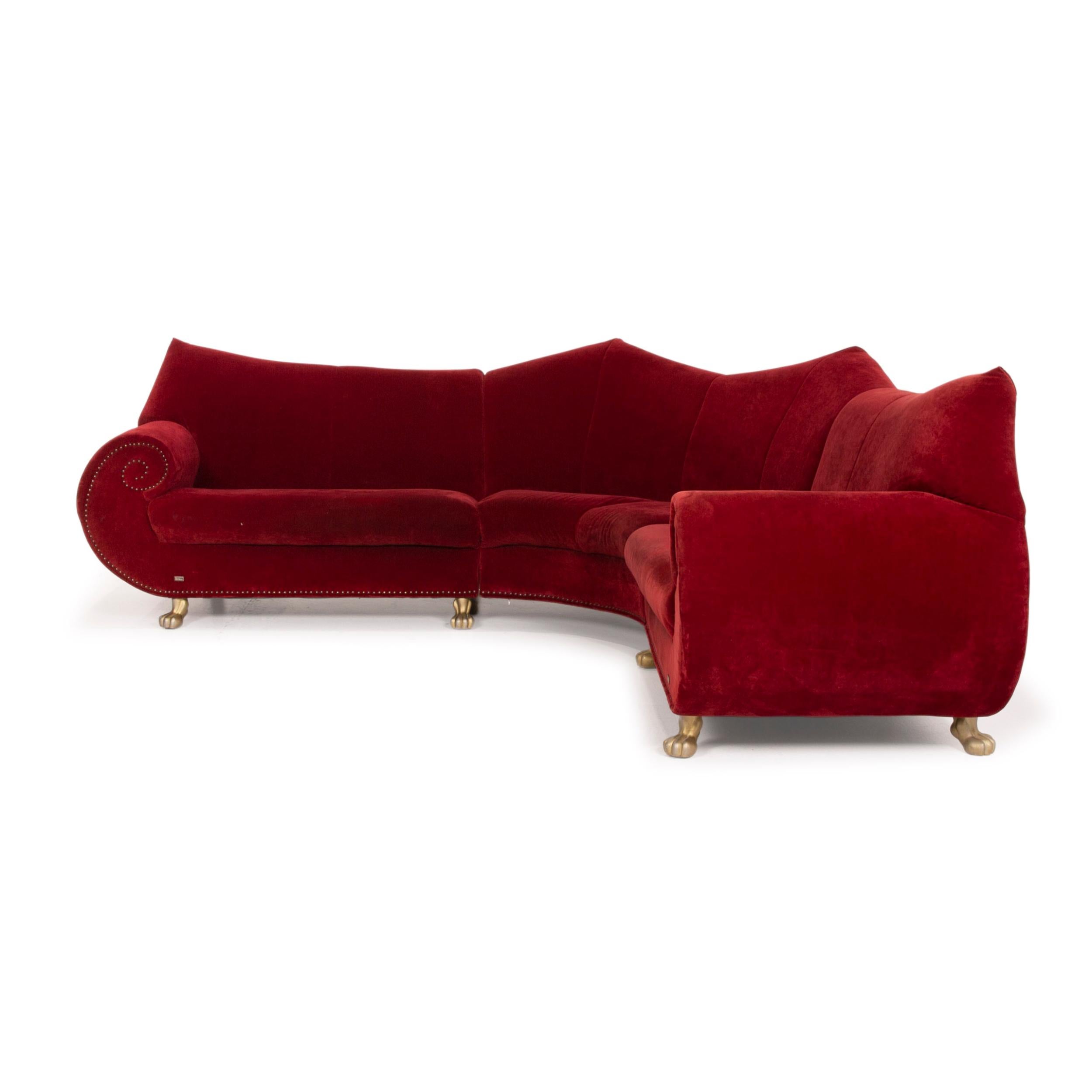 Bretz Gaudi Fabric Sofa Red Corner Sofa Velvet 1