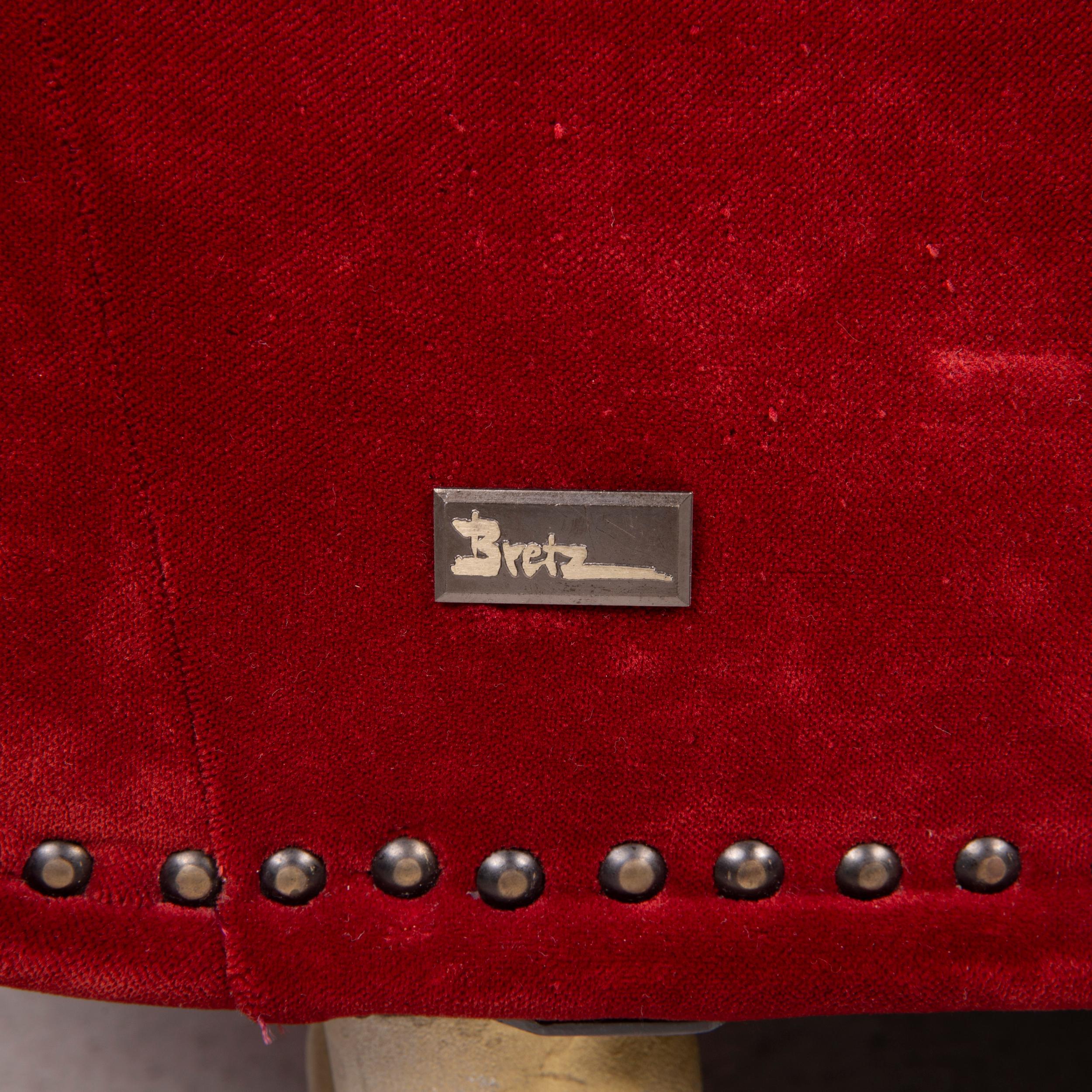 German Bretz Gaudi Fabric Sofa Red Corner Sofa Velvet