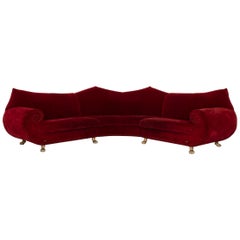 Bretz Gaudi Fabric Sofa Red Corner Sofa Velvet