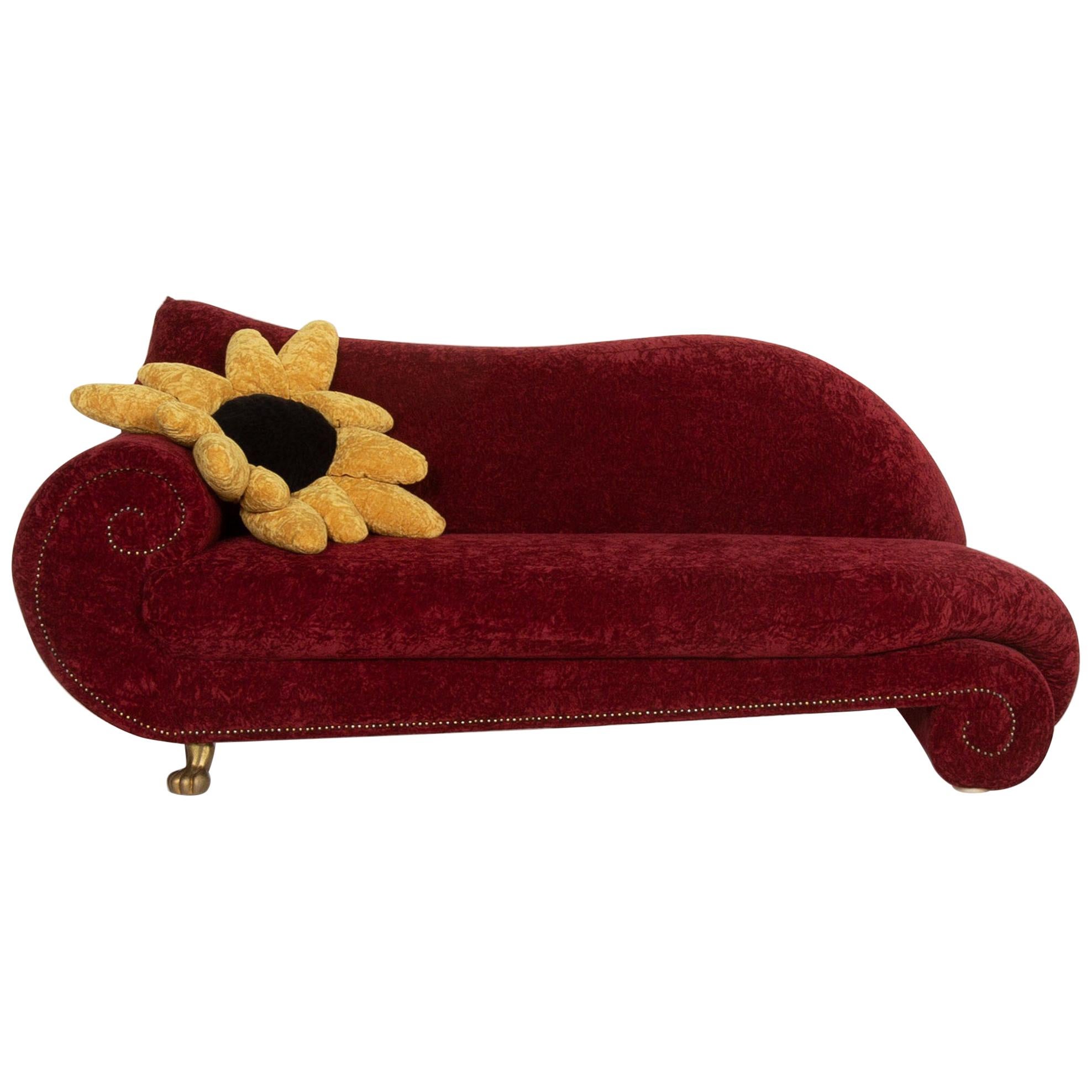 Bretz Gaudi Fabric Sofa Red Three-Seat Incl. Cushion For Sale