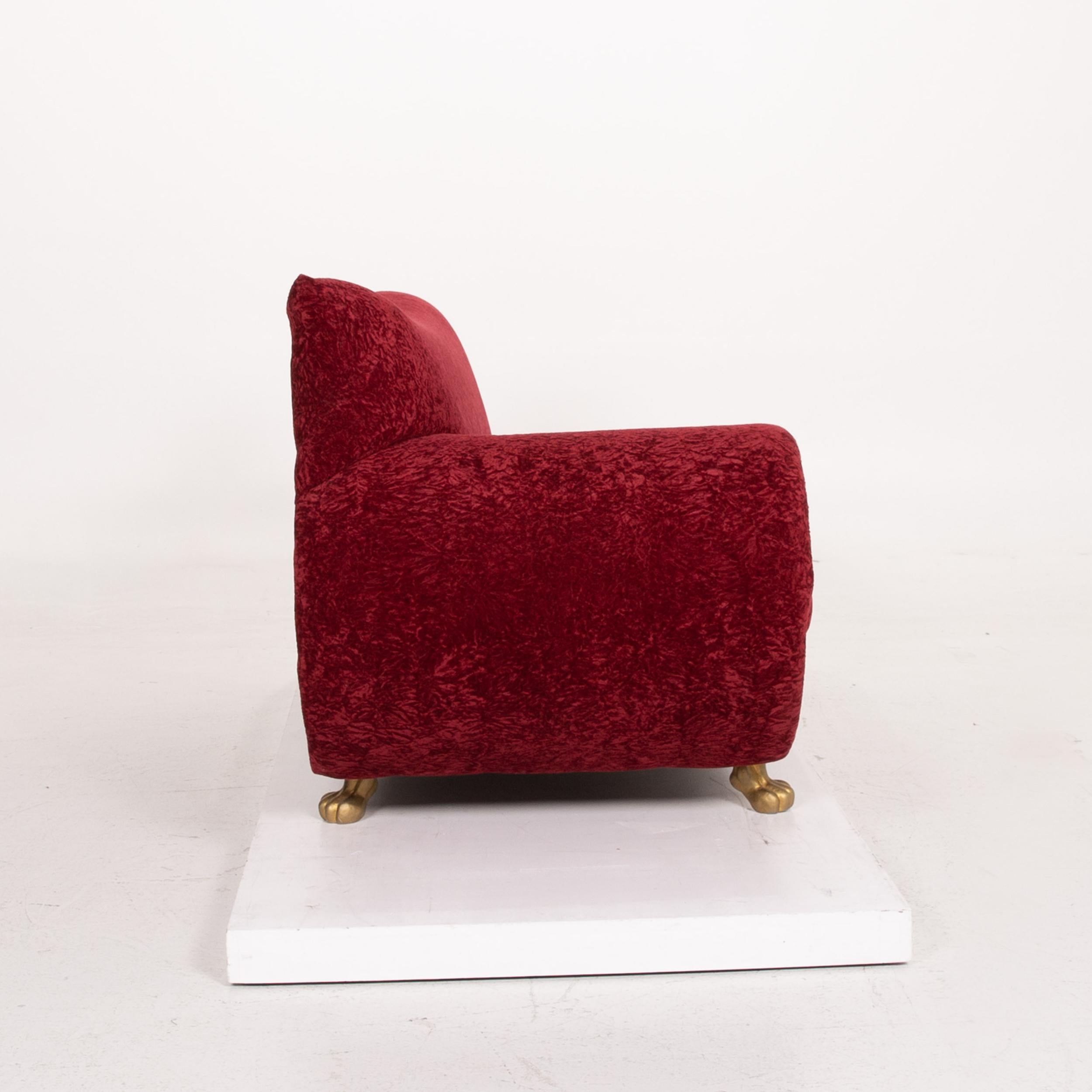 Bretz Gaudi Fabric Sofa Red Three-Seat Incl. Cushion For Sale 4