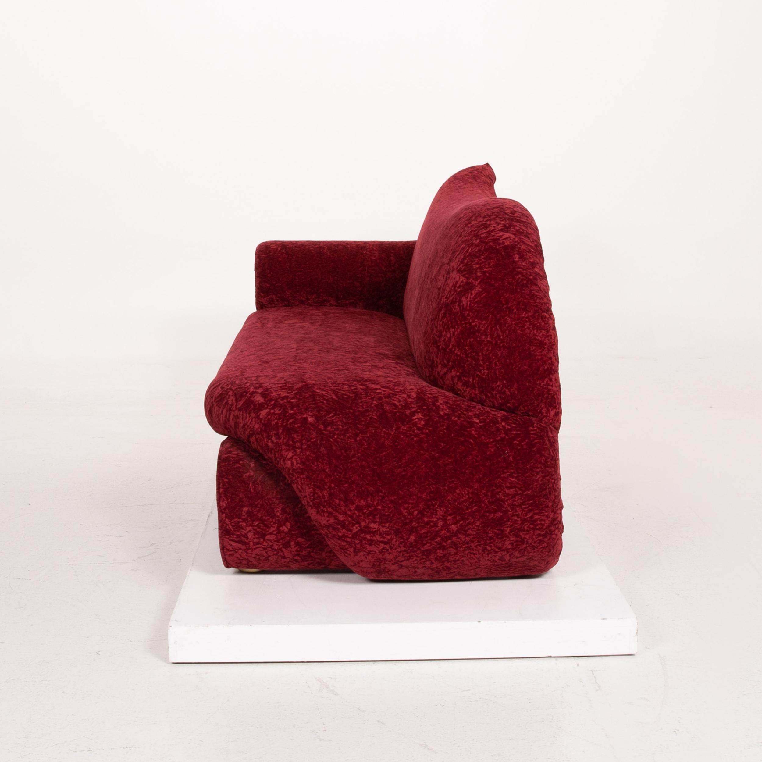 Bretz Gaudi Fabric Sofa Red Three-Seat Incl. Cushion For Sale 6