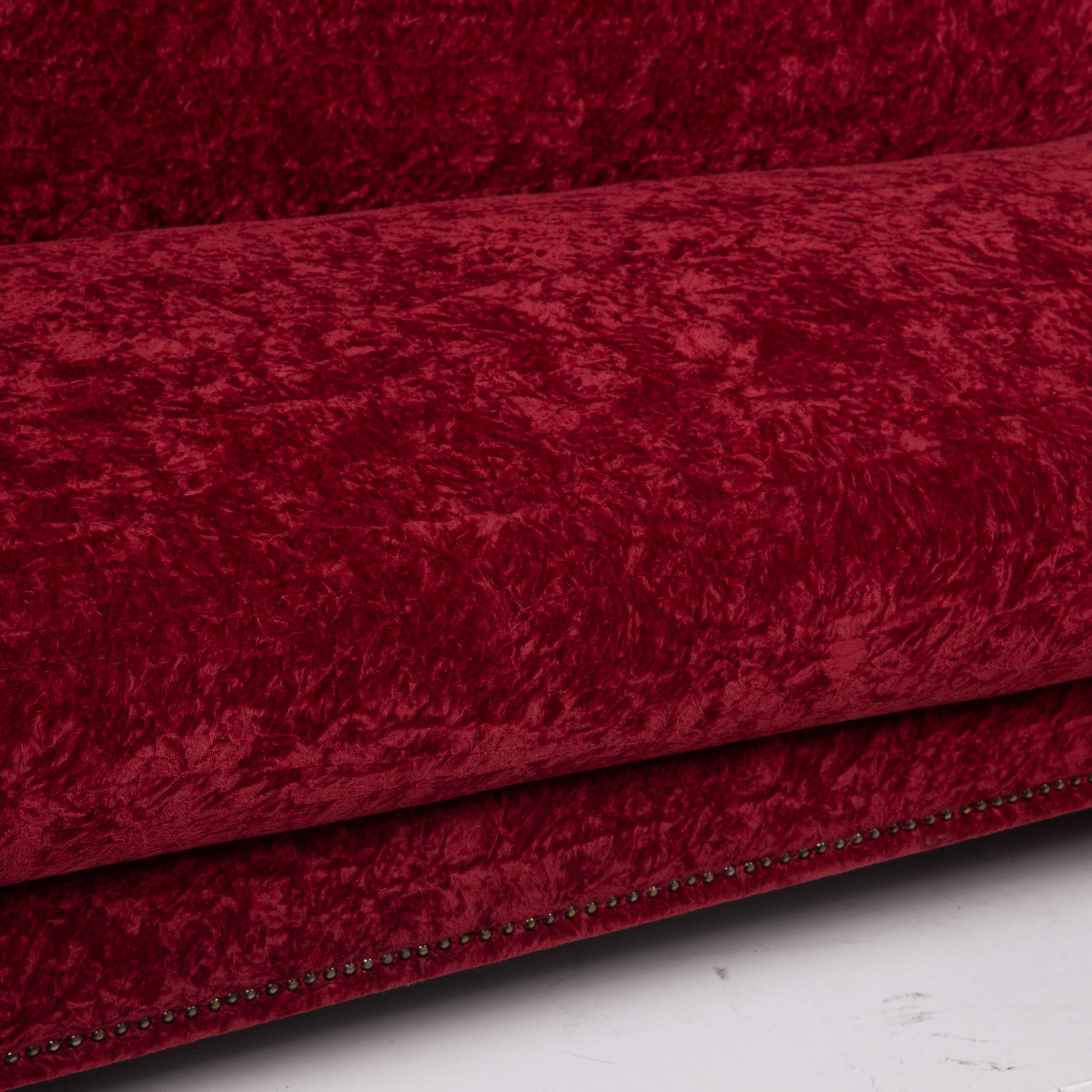 Modern Bretz Gaudi Fabric Sofa Red Three-Seat Incl. Cushion For Sale