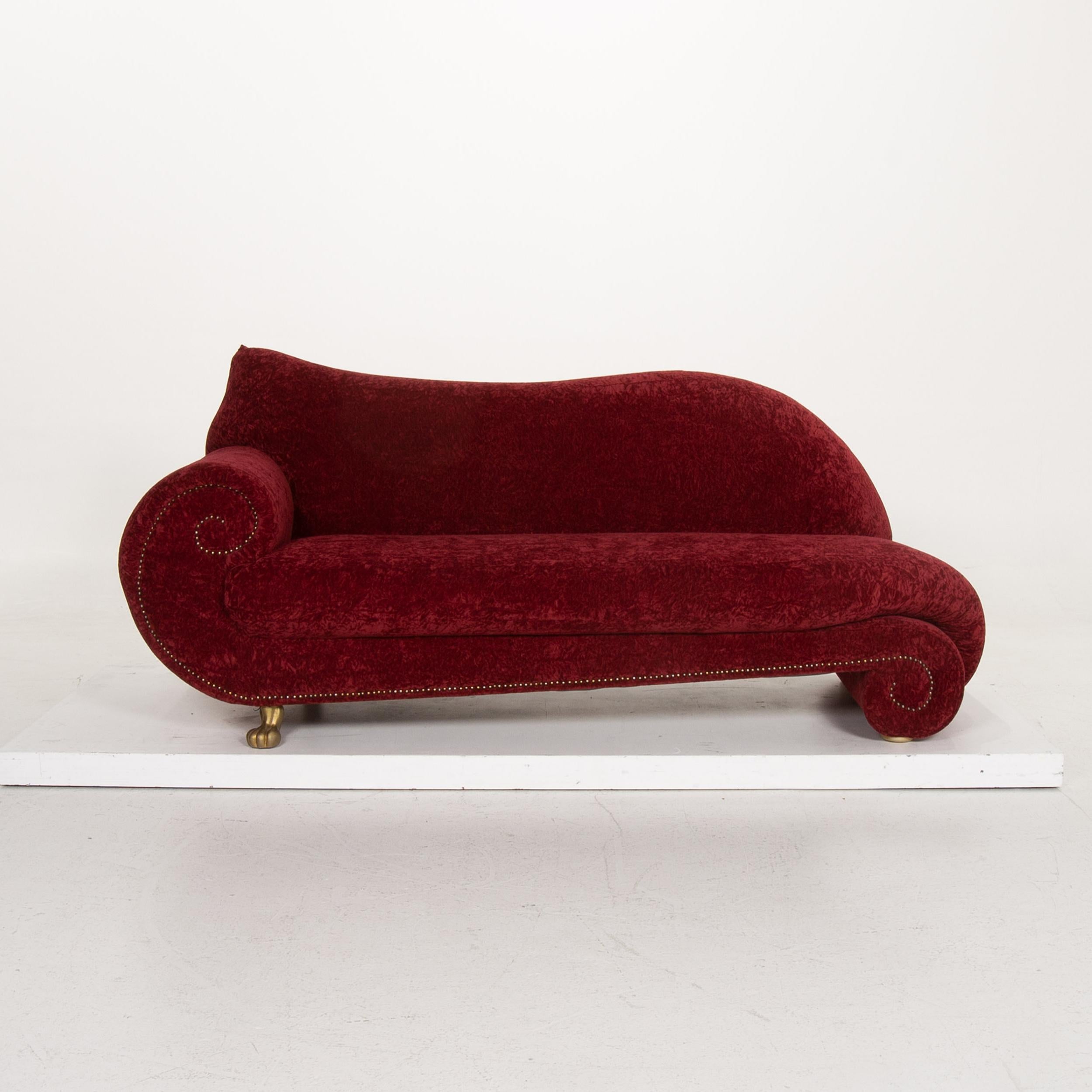 Contemporary Bretz Gaudi Fabric Sofa Red Three-Seat Incl. Cushion For Sale