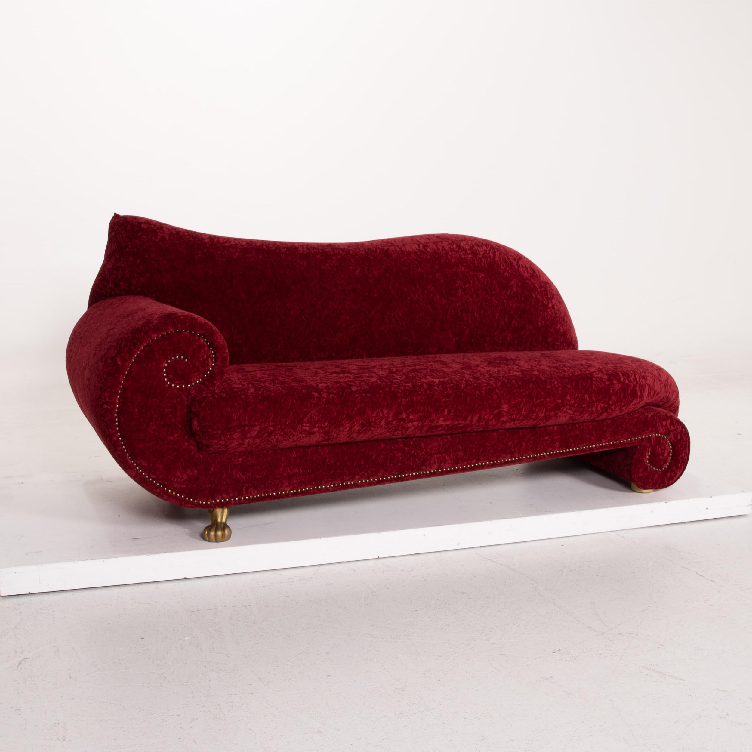 Bretz Gaudi Fabric Sofa Red Three-Seat Incl. Cushion For Sale 2