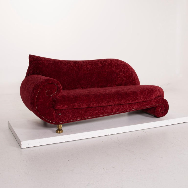 Bretz Gaudi Fabric Sofa Red Three-Seat Velvet For Sale at 1stDibs
