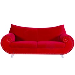 Bretz Gaudi Fabric Sofa Red Two-Seat Couch