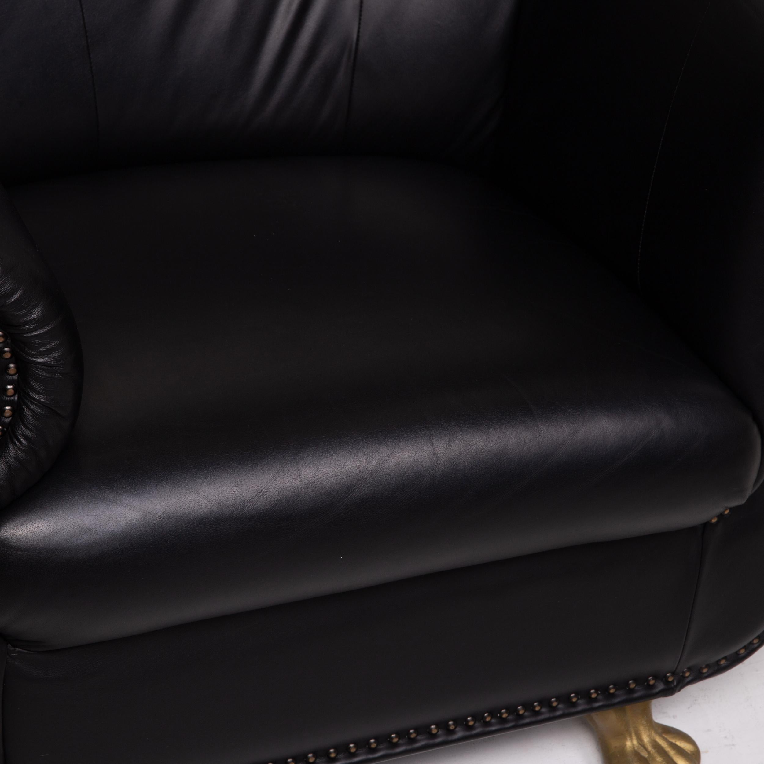 Modern Bretz Gaudi Leather Armchair Black