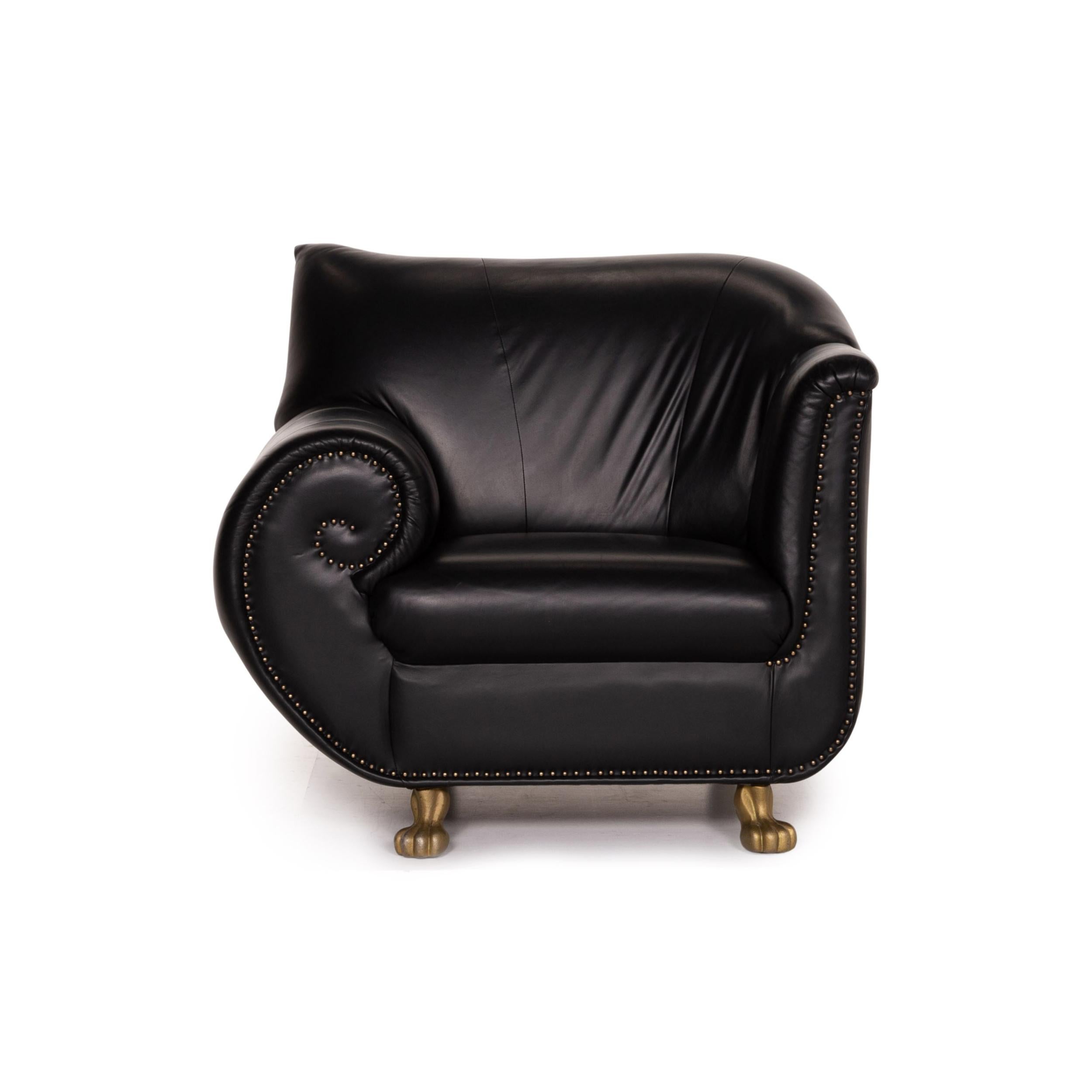 Bretz Gaudi Leather Armchair Black 2