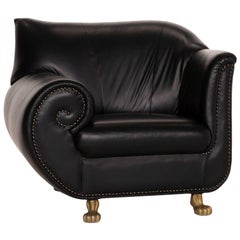 Bretz Gaudi Leather Armchair Black