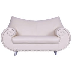 Bretz Gaudi Leather Sofa Off-White Two-Seat