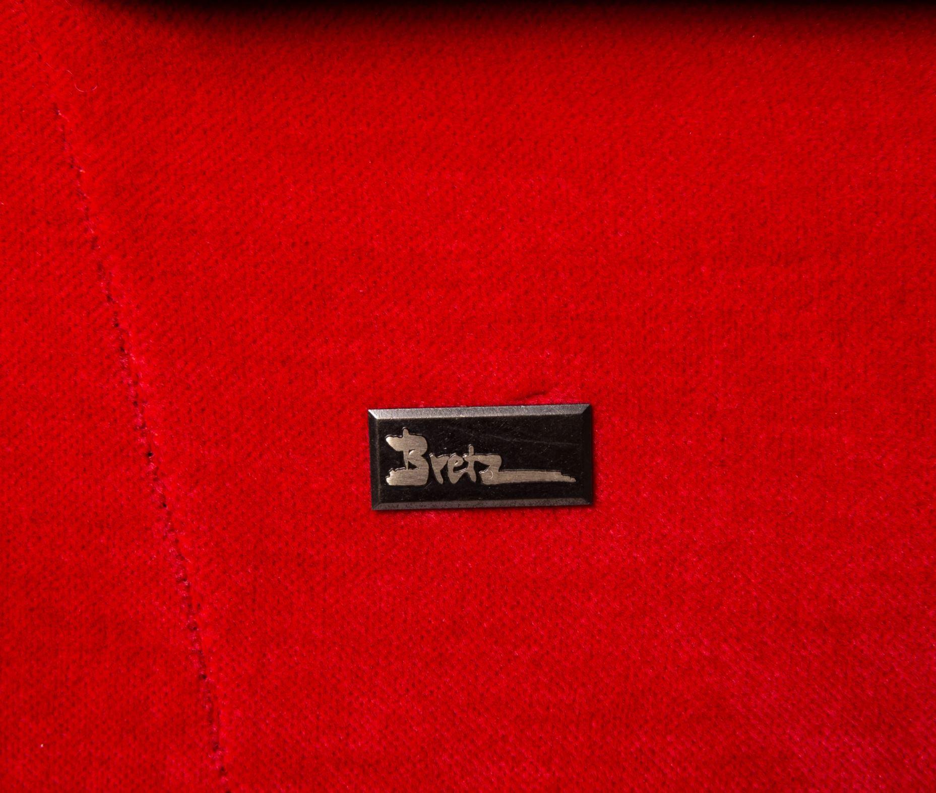 Canapé Bretz Gaudi Stoff Samt Rot Dreisitzer Bon état à Cologne, DE