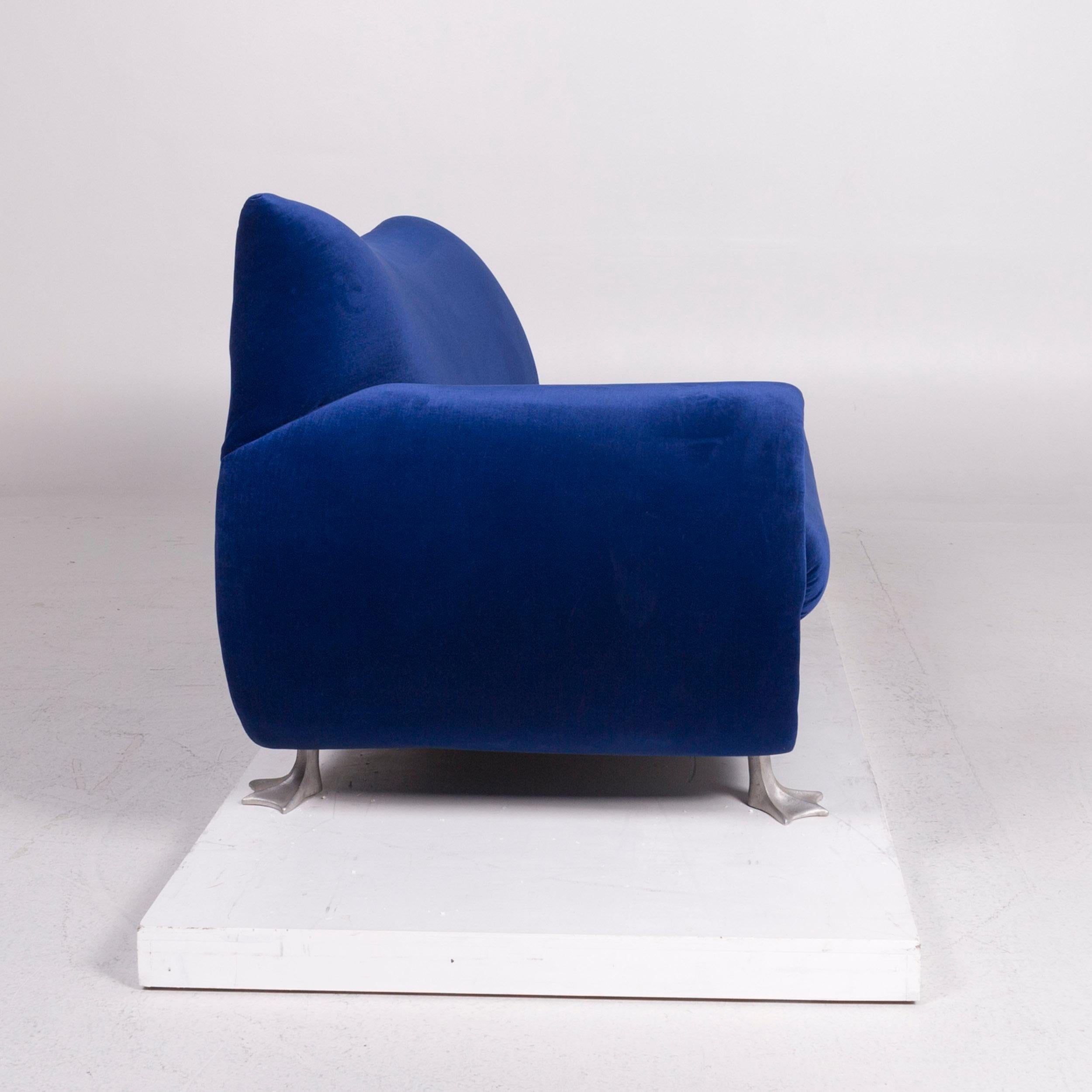 Bretz Gaudi Velvet Sofa Blue In Excellent Condition In Cologne, DE