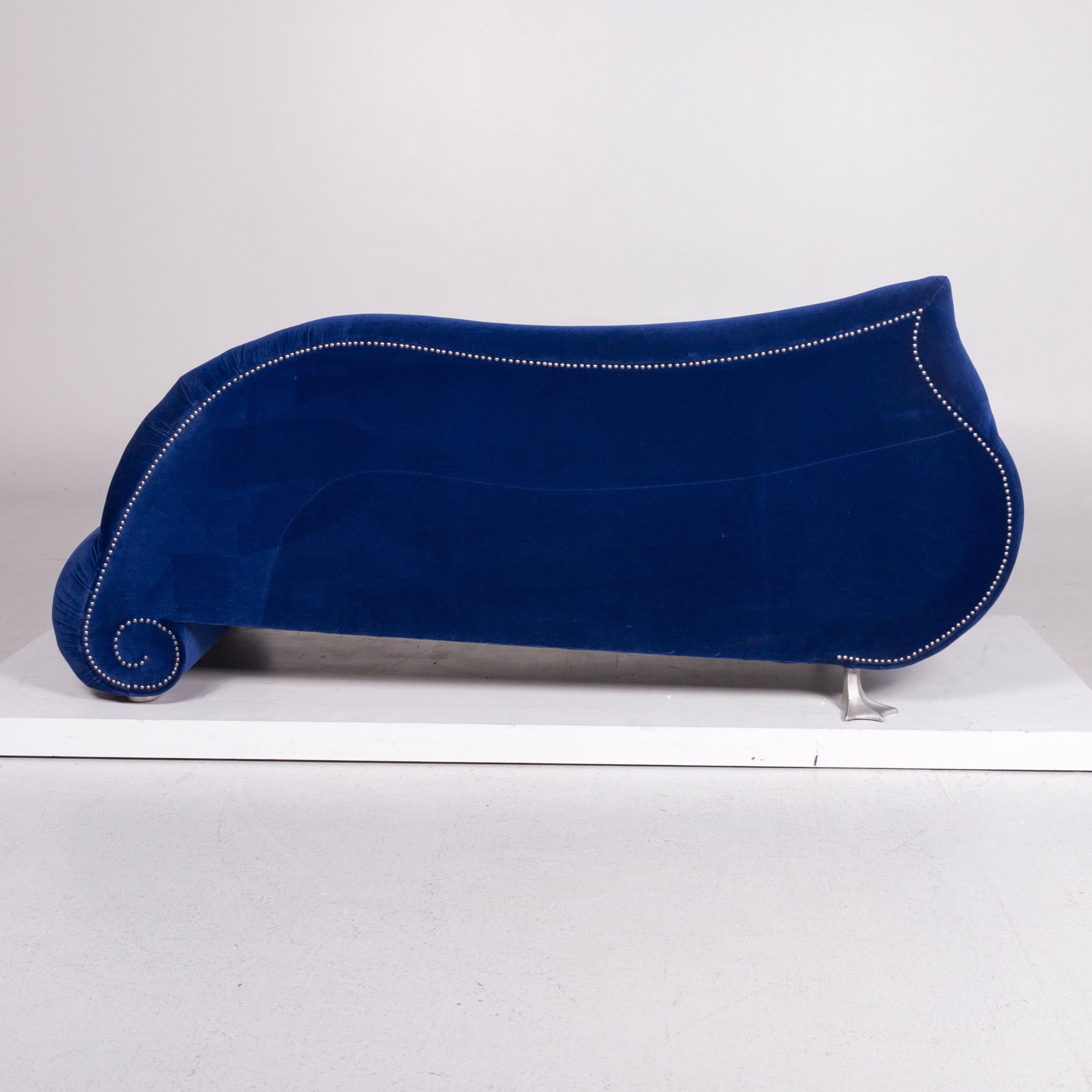 Contemporary Bretz Gaudi Velvet Sofa Blue