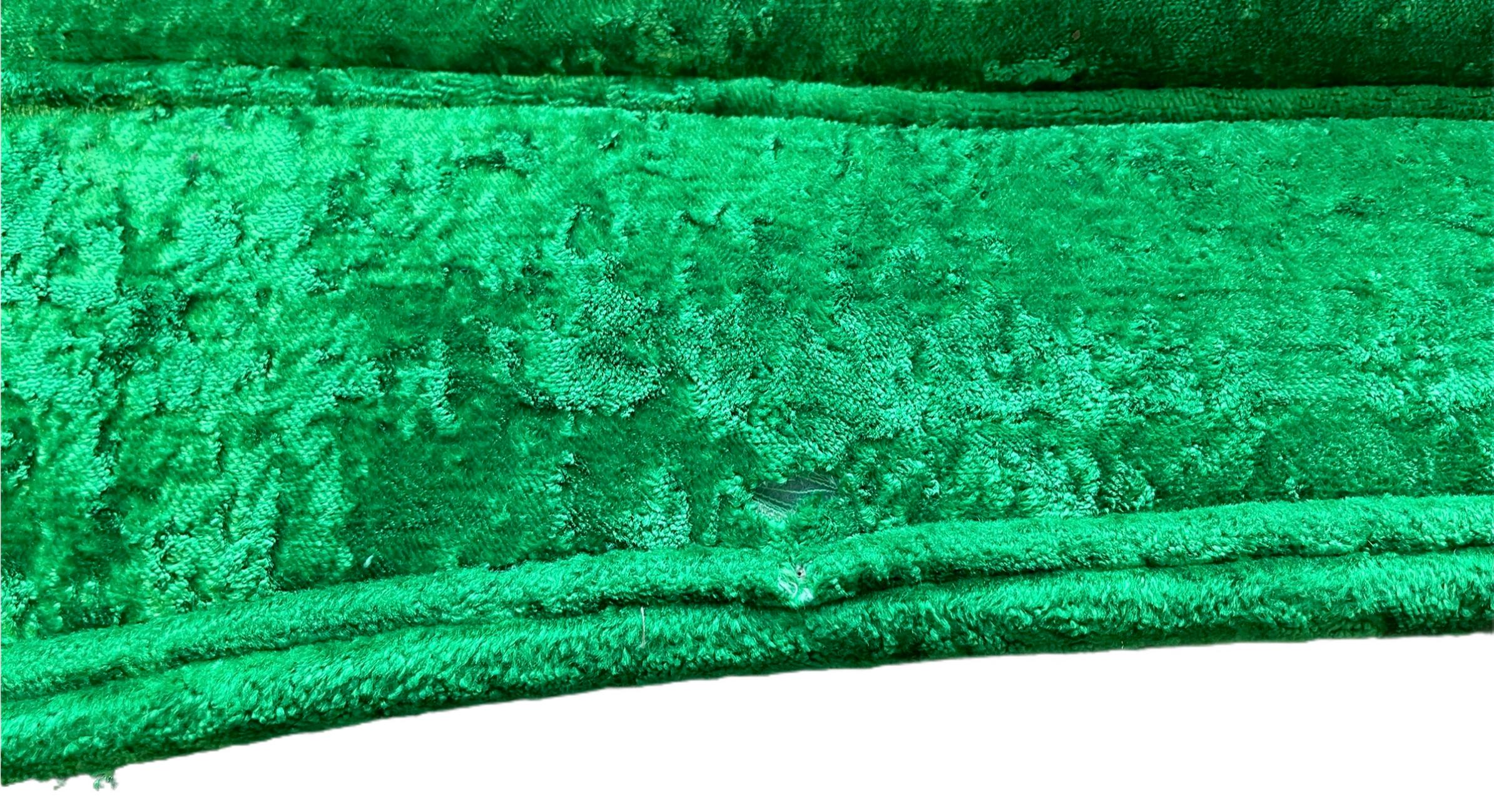 German Bretz Green Crushed Velvet “Mammut” Sofa For Sale