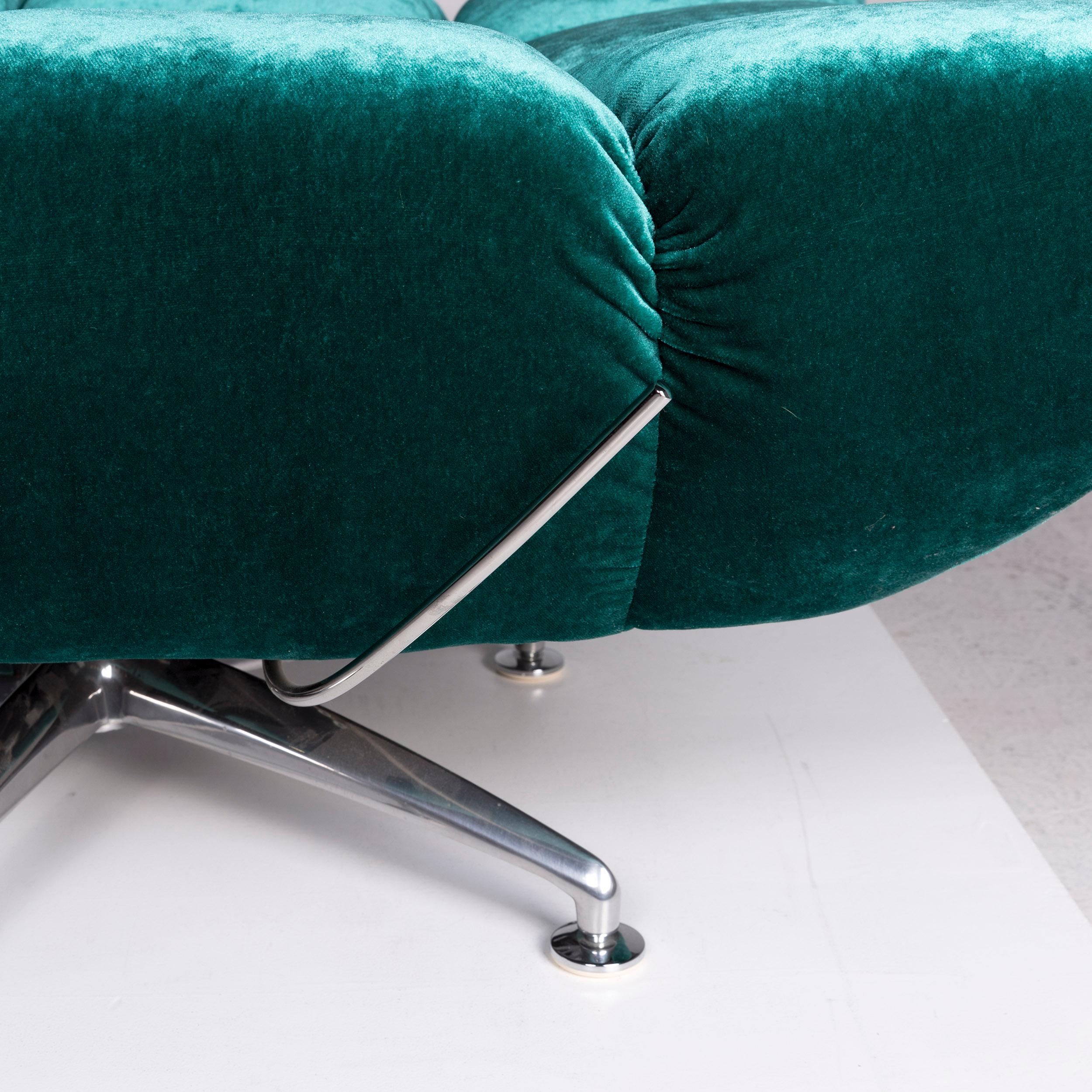turquoise velvet armchair