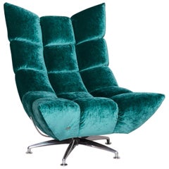 Bretz Hangout Velvet Fabric Armchair Blue Turquoise Function