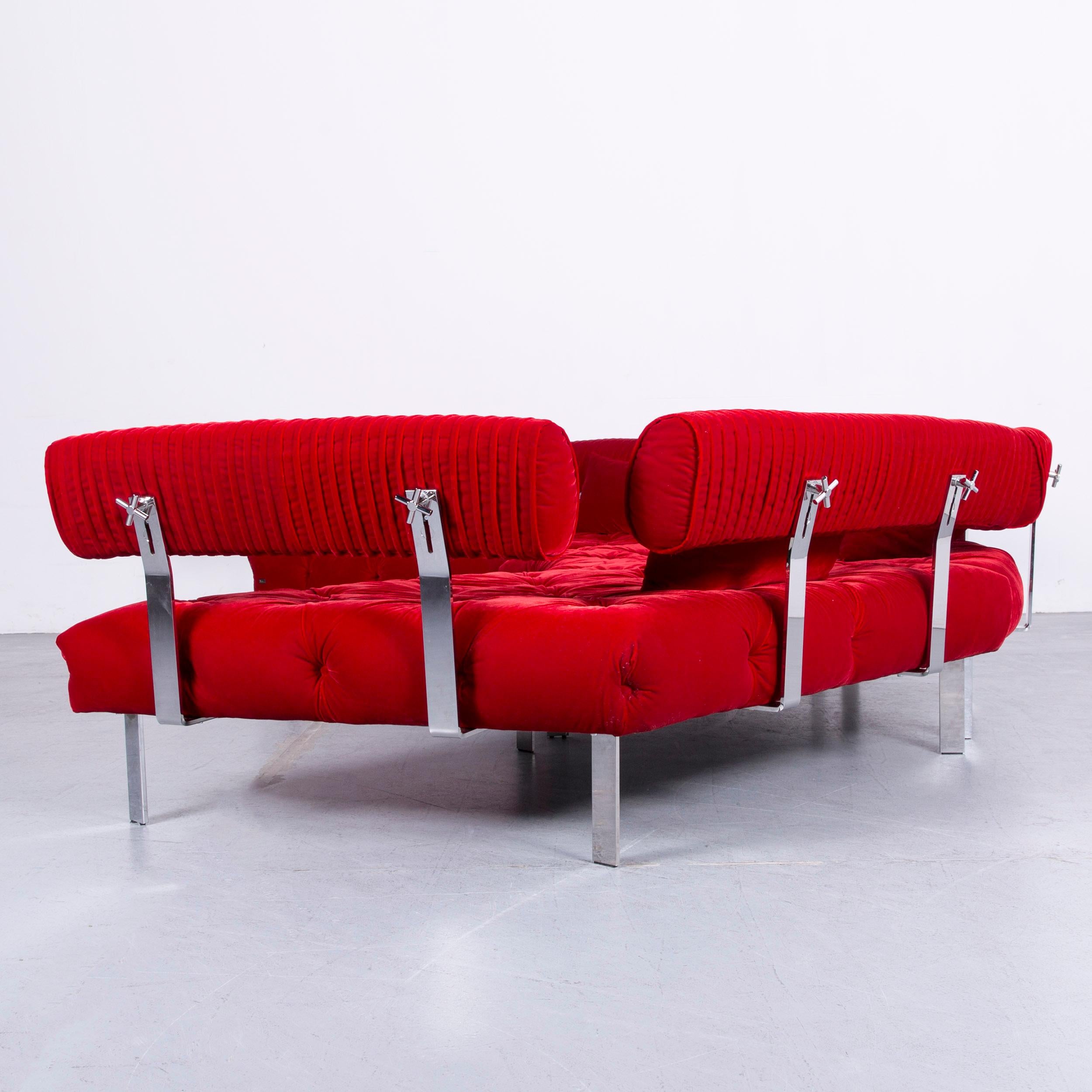 Bretz Highland Designer Fabric Sofa Footstool Set Red Corner Sofa Couch For Sale 8