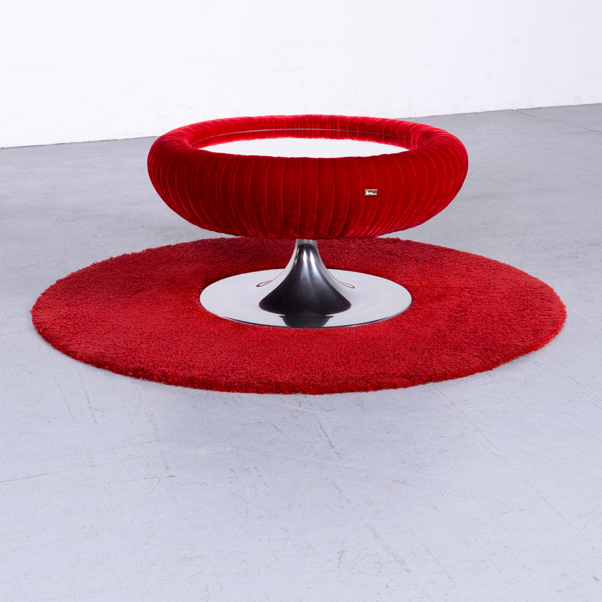 Bretz Highland Designer Fabric Sofa Footstool Set Red Corner Sofa Couch For Sale 9