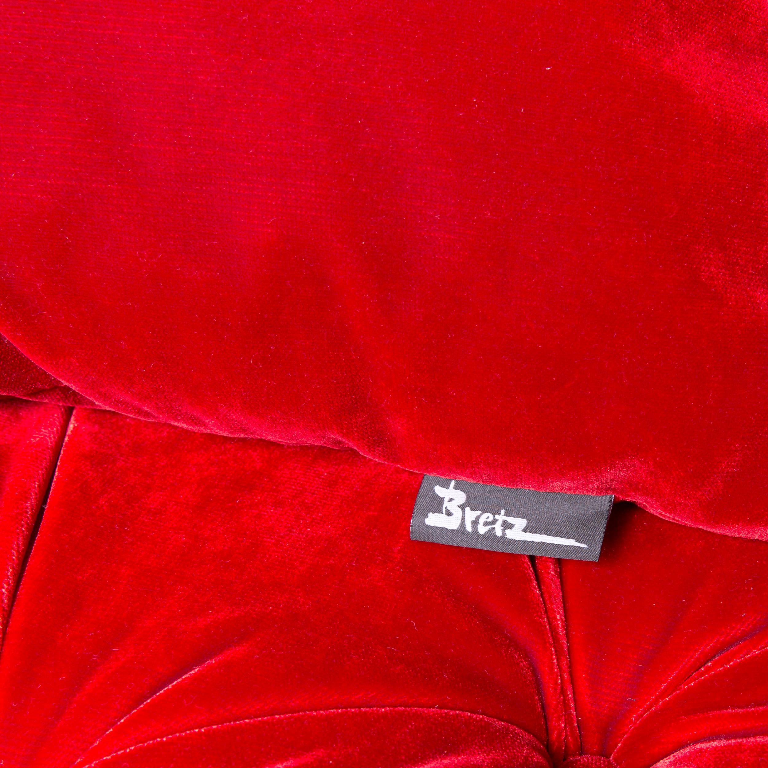 Bretz Highland Designer Fabric Sofa Footstool Set Red Corner Sofa Couch For Sale 3