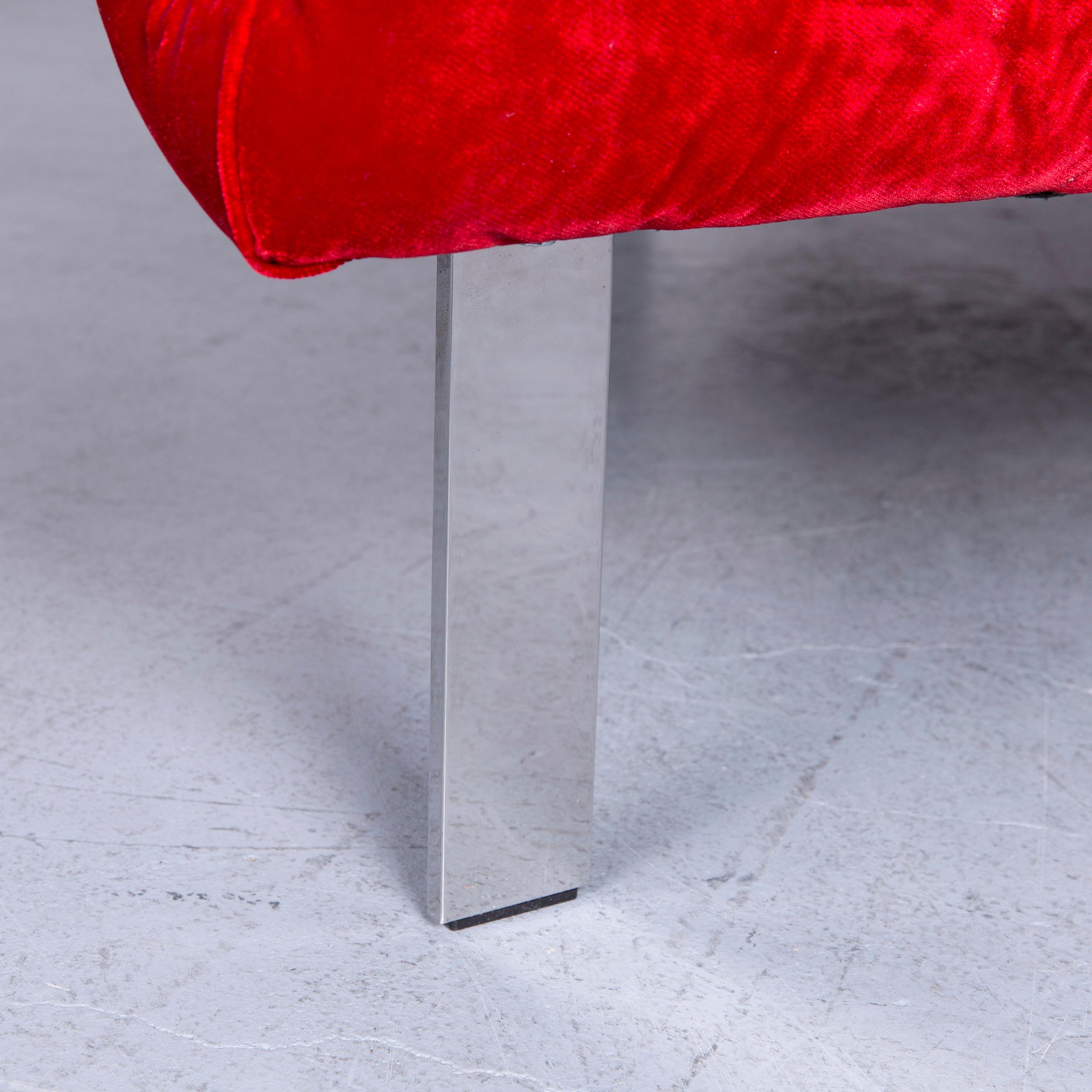 Bretz Highland Designer Fabric Sofa Footstool Set Red Corner Sofa Couch For Sale 4