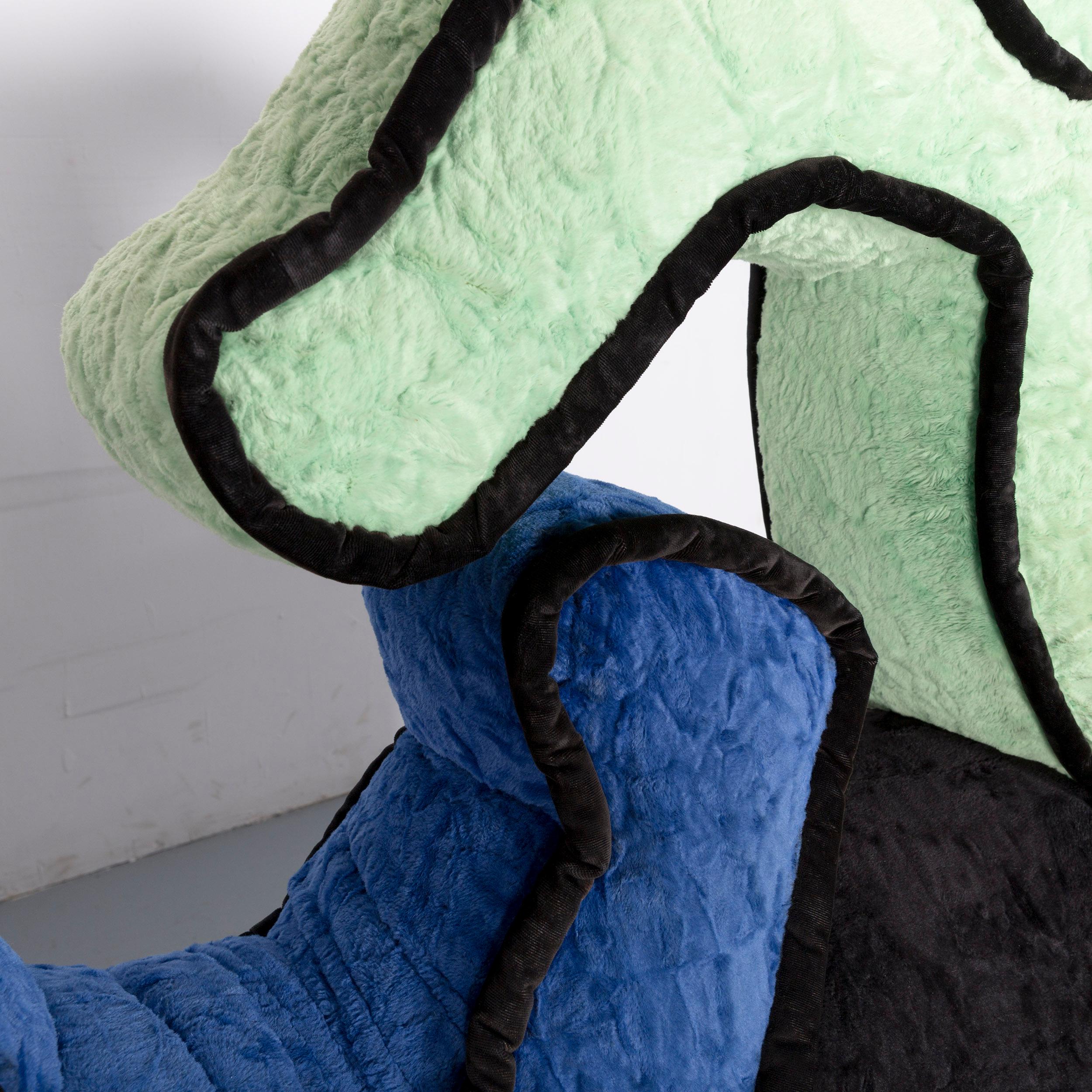 Bretz Keith Haring Fabric Sofa Black Three-Seat 2
