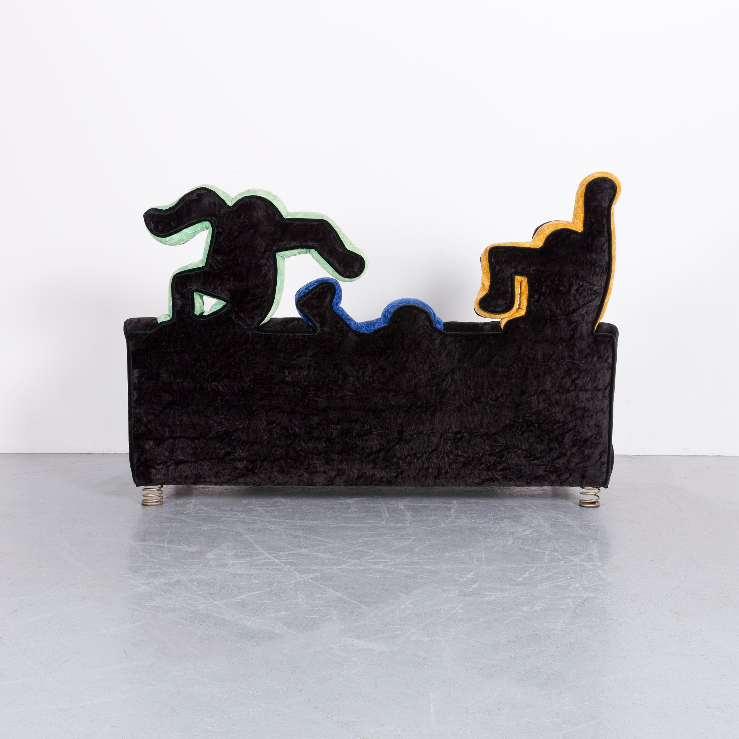 Bretz Keith Haring Fabric Sofa Black Three-Seat 5