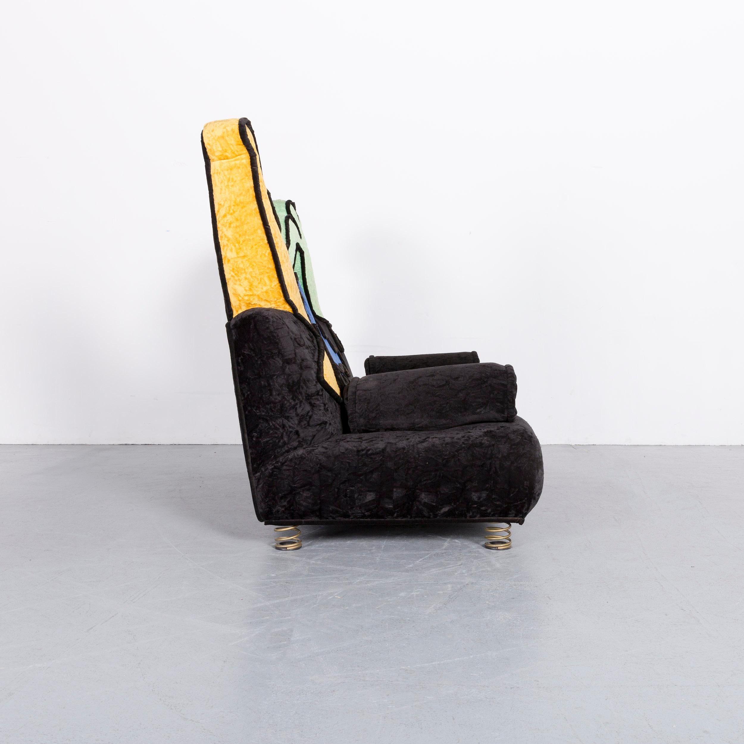 Bretz Keith Haring Fabric Sofa Black Three-Seat 6
