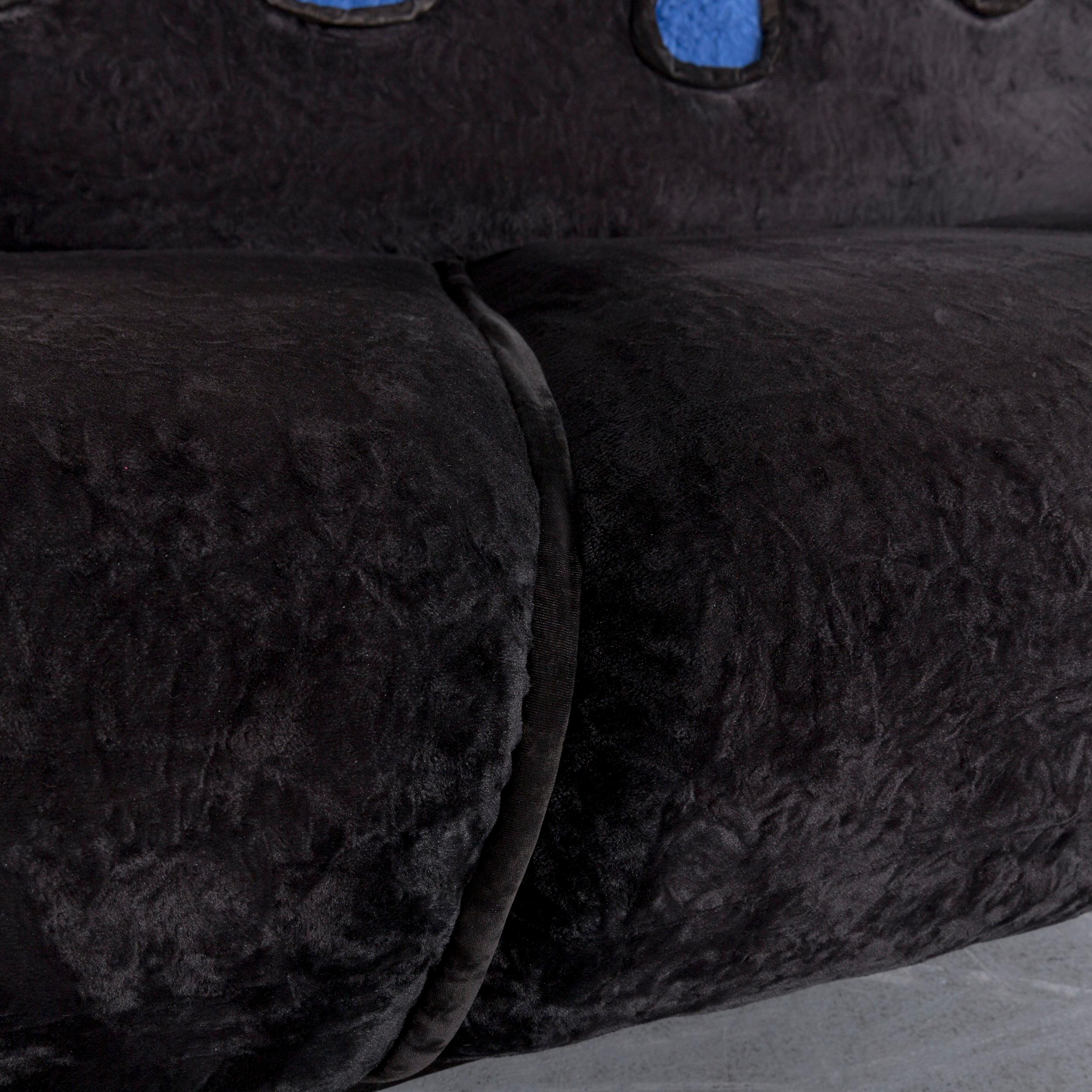 Bretz Keith Haring Fabric Sofa Black Three-Seat In Good Condition In Cologne, DE