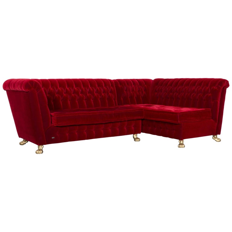 Bretz Laola Designer Fabric Corner Sofa in Red Purpur at 1stdibs